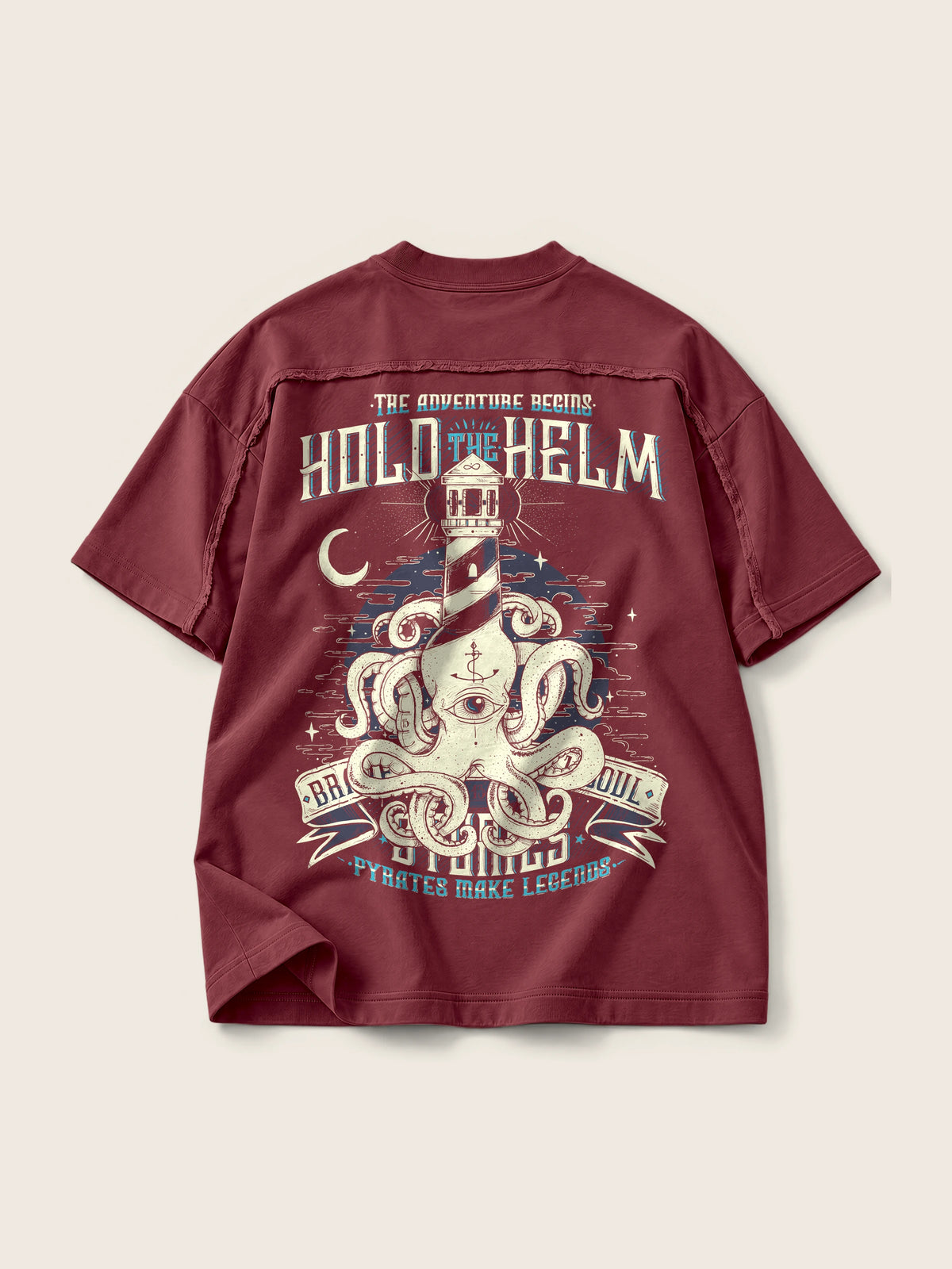 Hold The Helm · Camiseta Semi Oversize con Cortes 410g — Imagen del producto 7