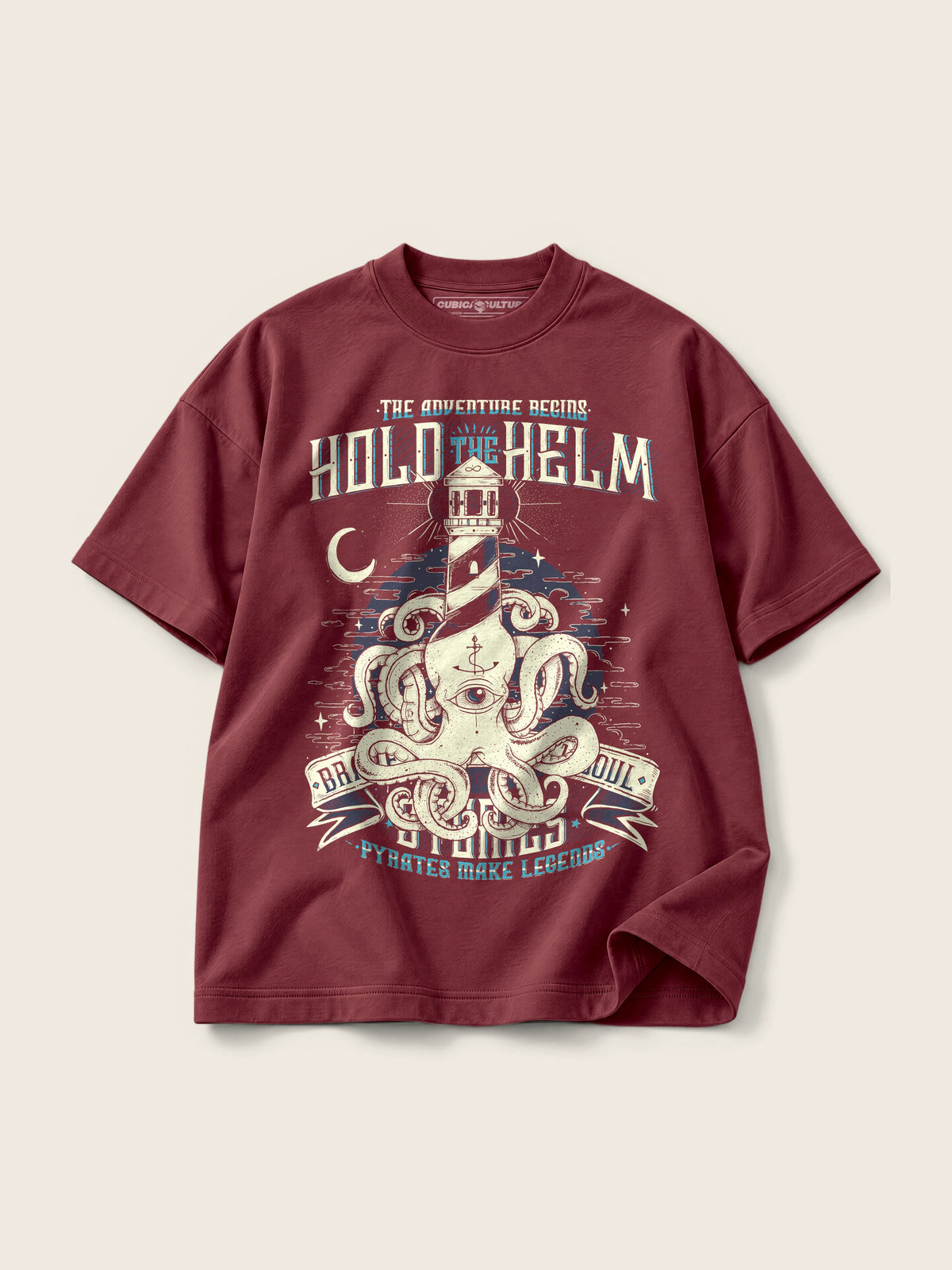Hold The Helm · Camiseta Semi Oversize con Cortes 410g — Imagen del producto 5