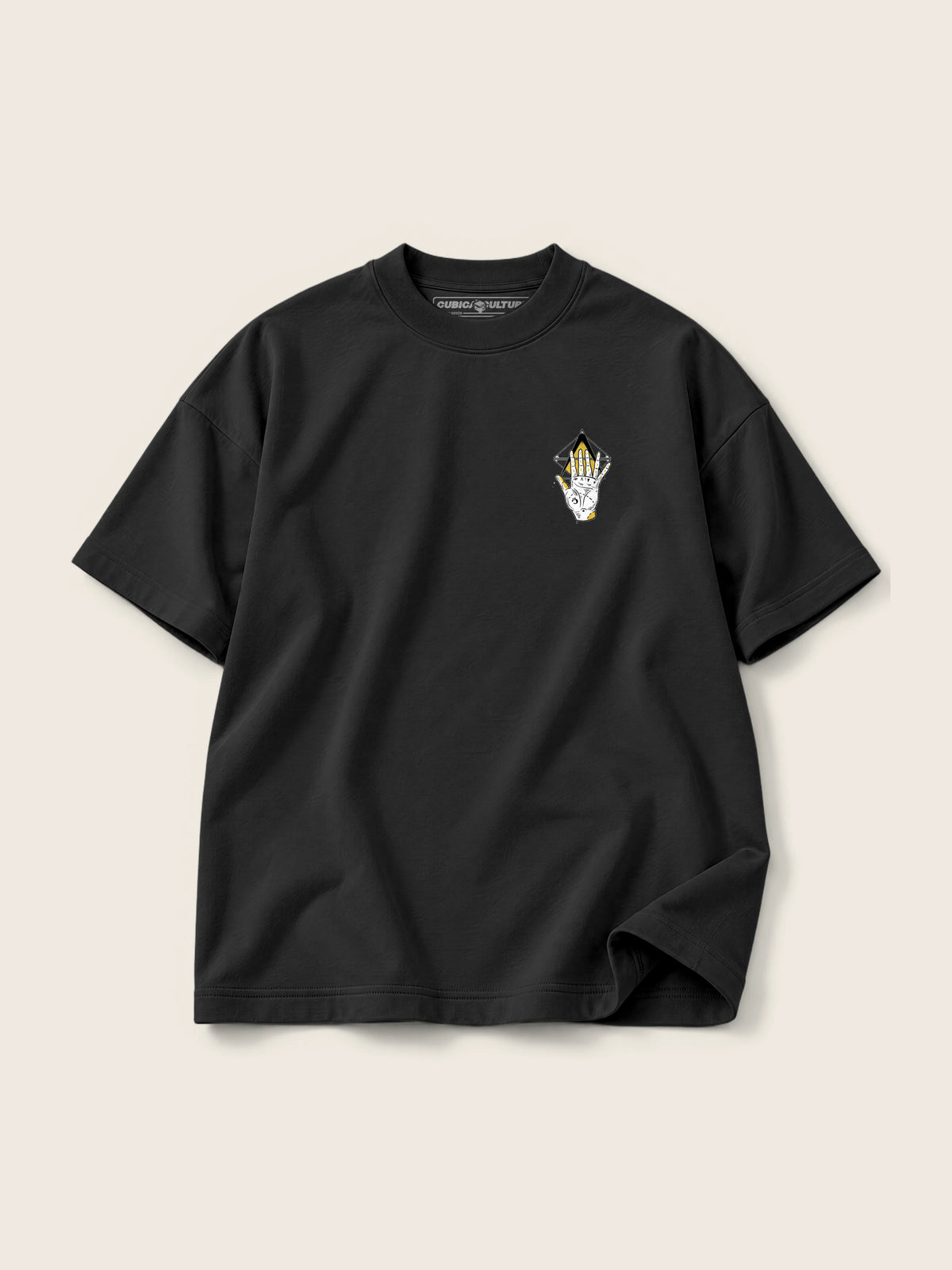 Iluminati Hand · Camiseta Semi Oversize con Cortes 410g — Imagen del producto 5