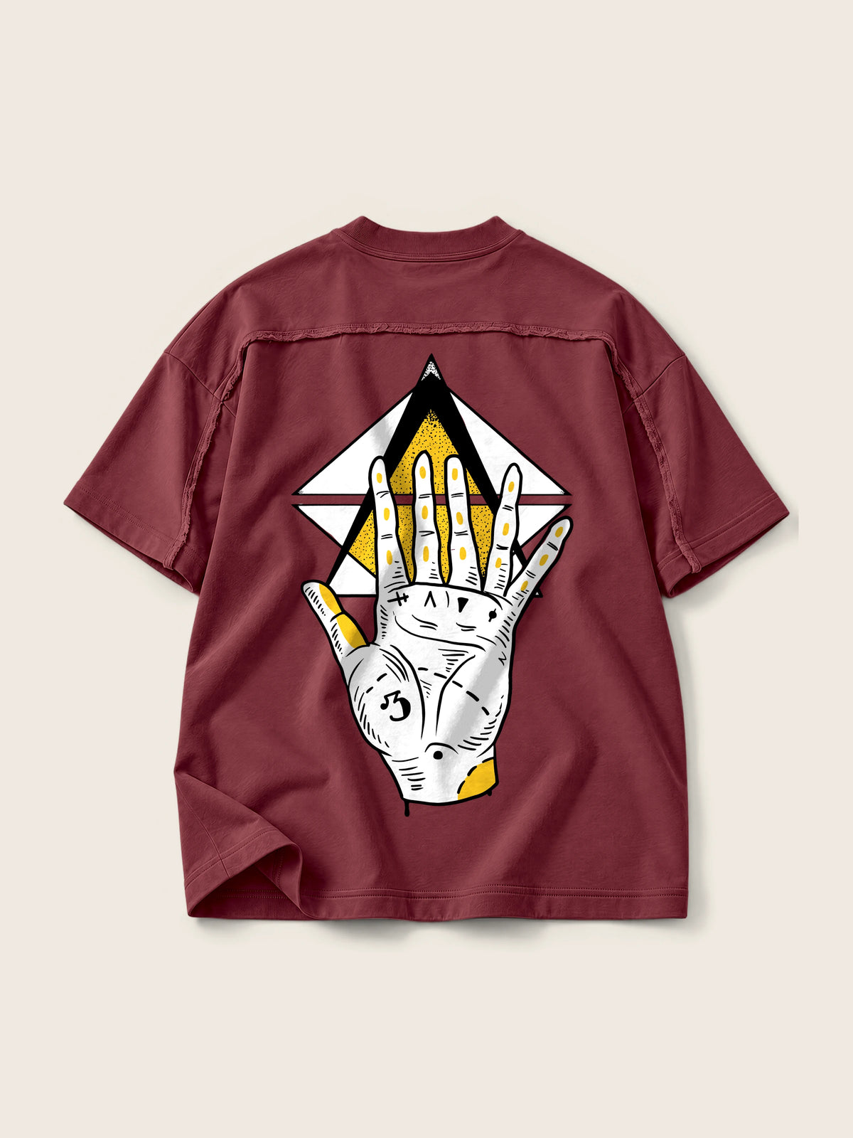 Iluminati Hand · Camiseta Semi Oversize con Cortes 410g — Imagen del producto 11
