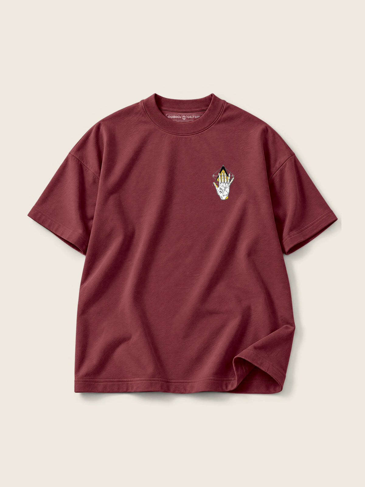 Iluminati Hand · Camiseta Semi Oversize con Cortes 410g — Imagen del producto 12