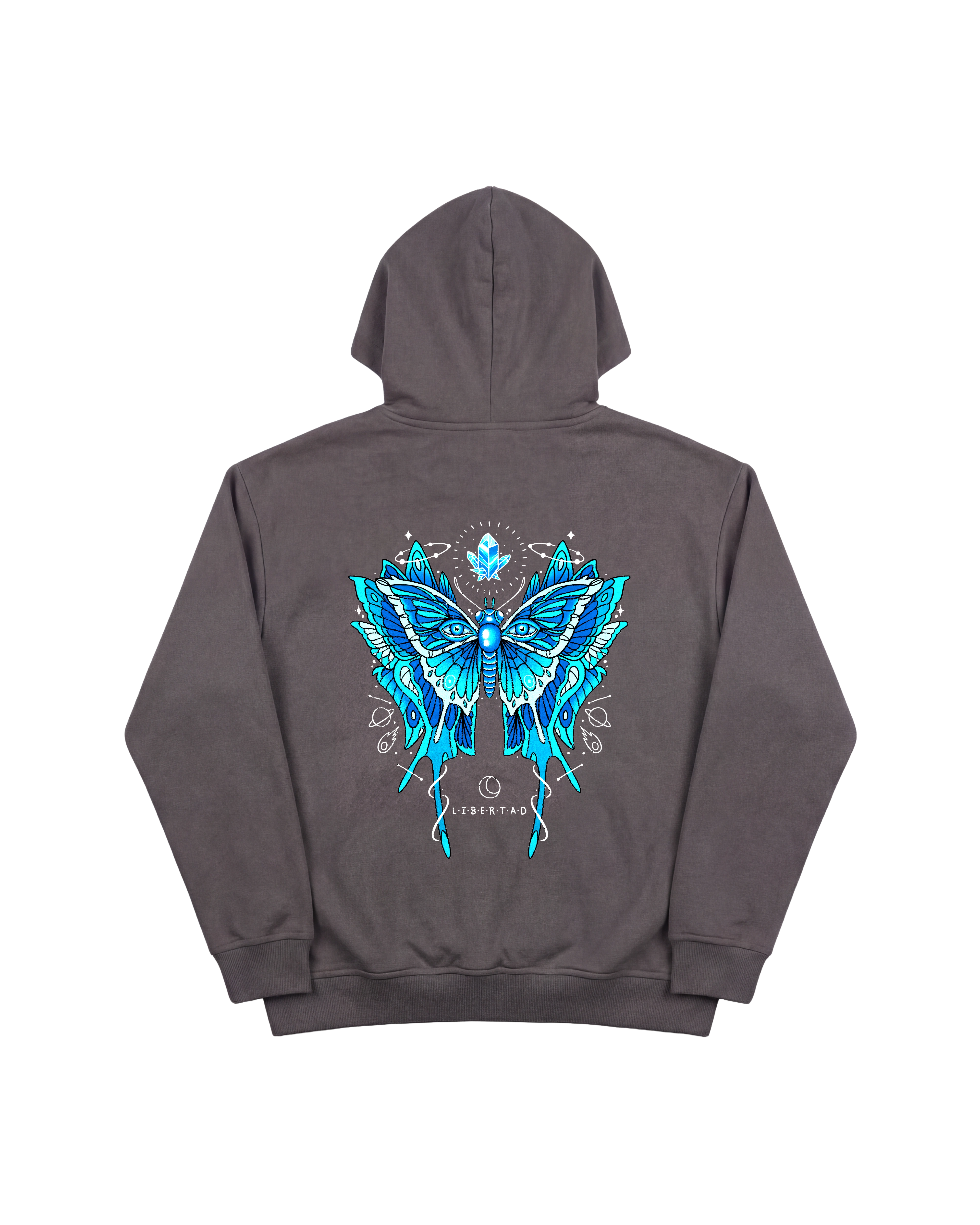 Libertad Mariposa Hoodie 410 Gris Oscuro Cubica