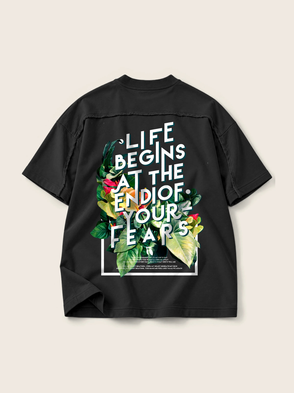 Life Begins · Camiseta Semi Oversize con Cortes 410g — Imagen del producto 3