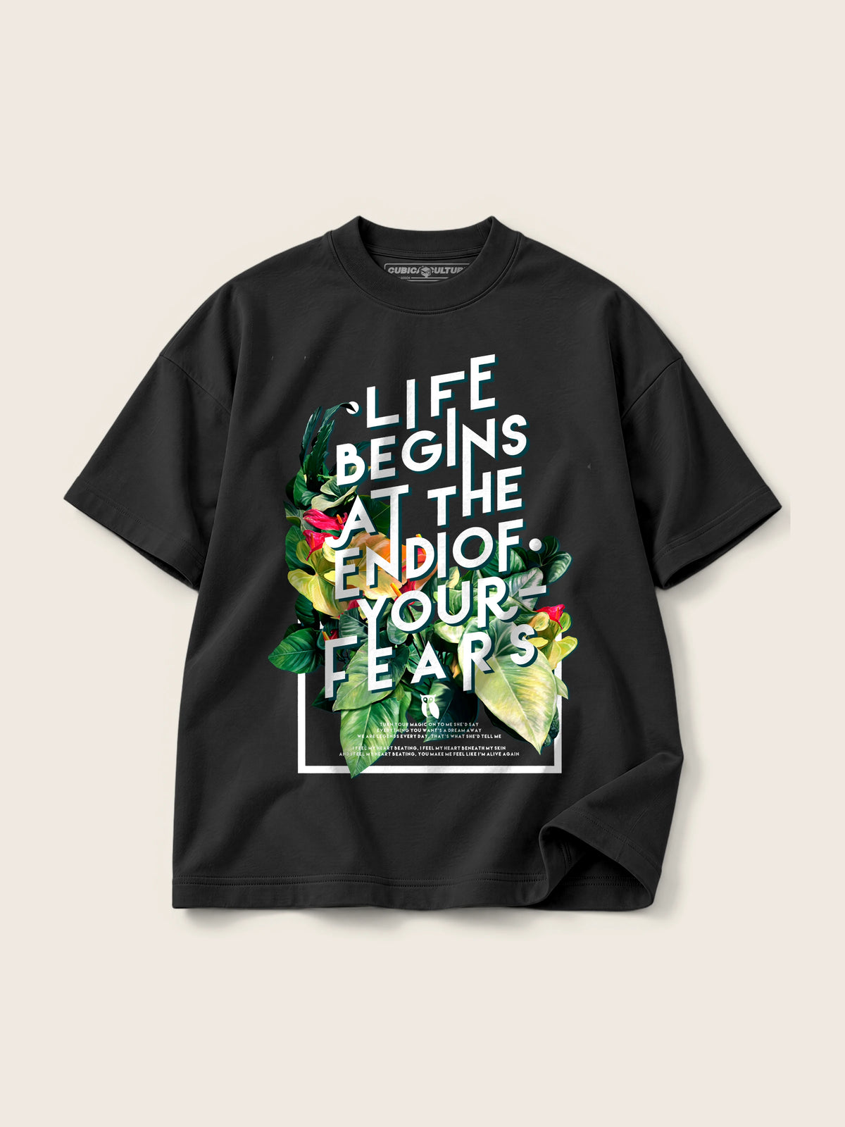Life Begins · Camiseta Semi Oversize con Cortes 410g — Imagen del producto 1