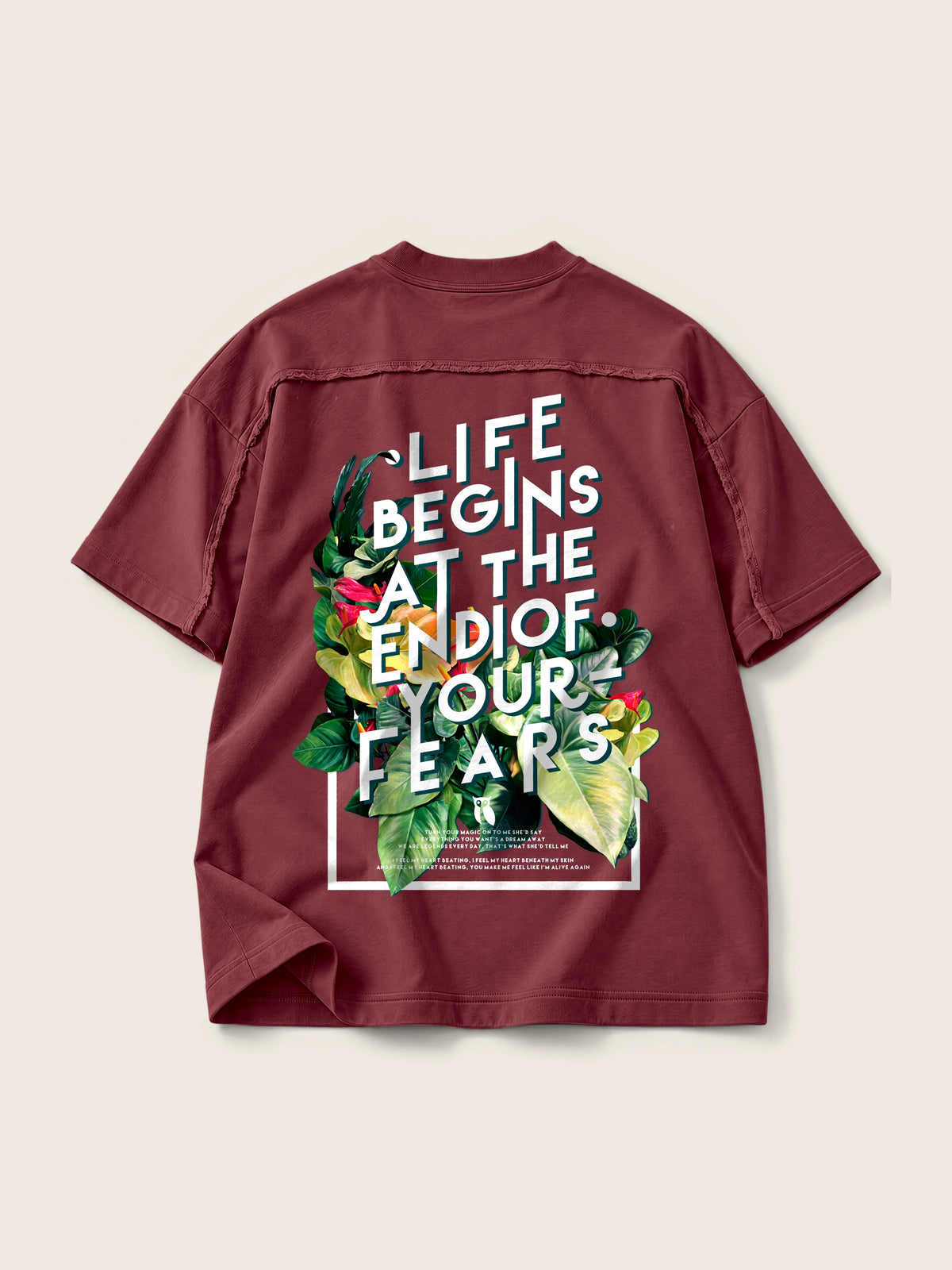 Life Begins · Camiseta Semi Oversize con Cortes 410g — Imagen del producto 7