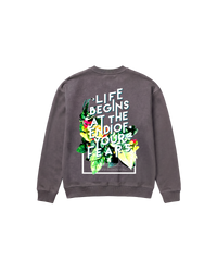 Life Begins Sweatshirt 410 Gris Oscuro Cubica