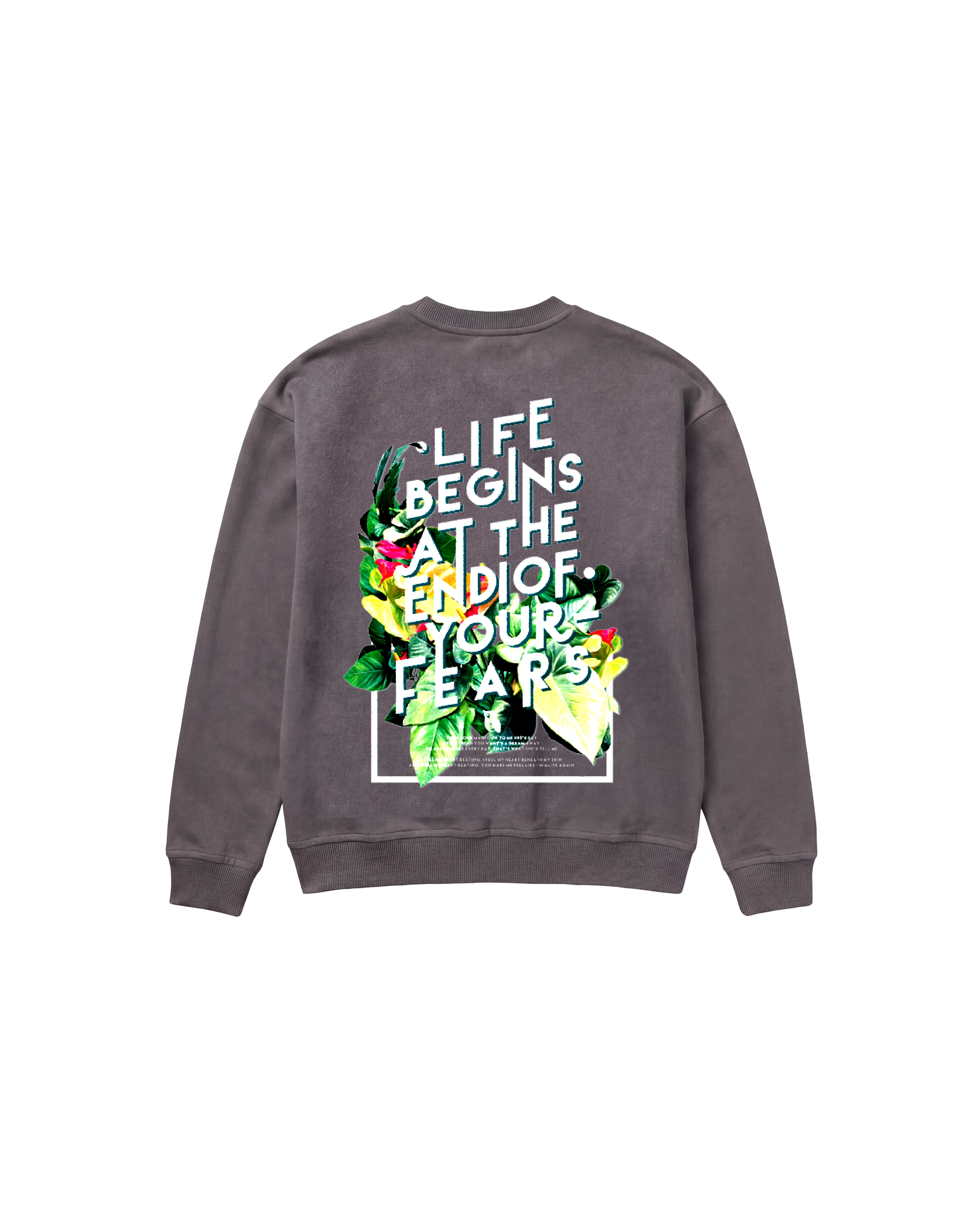 Life Begins Sweatshirt 410 Gris Oscuro Cubica