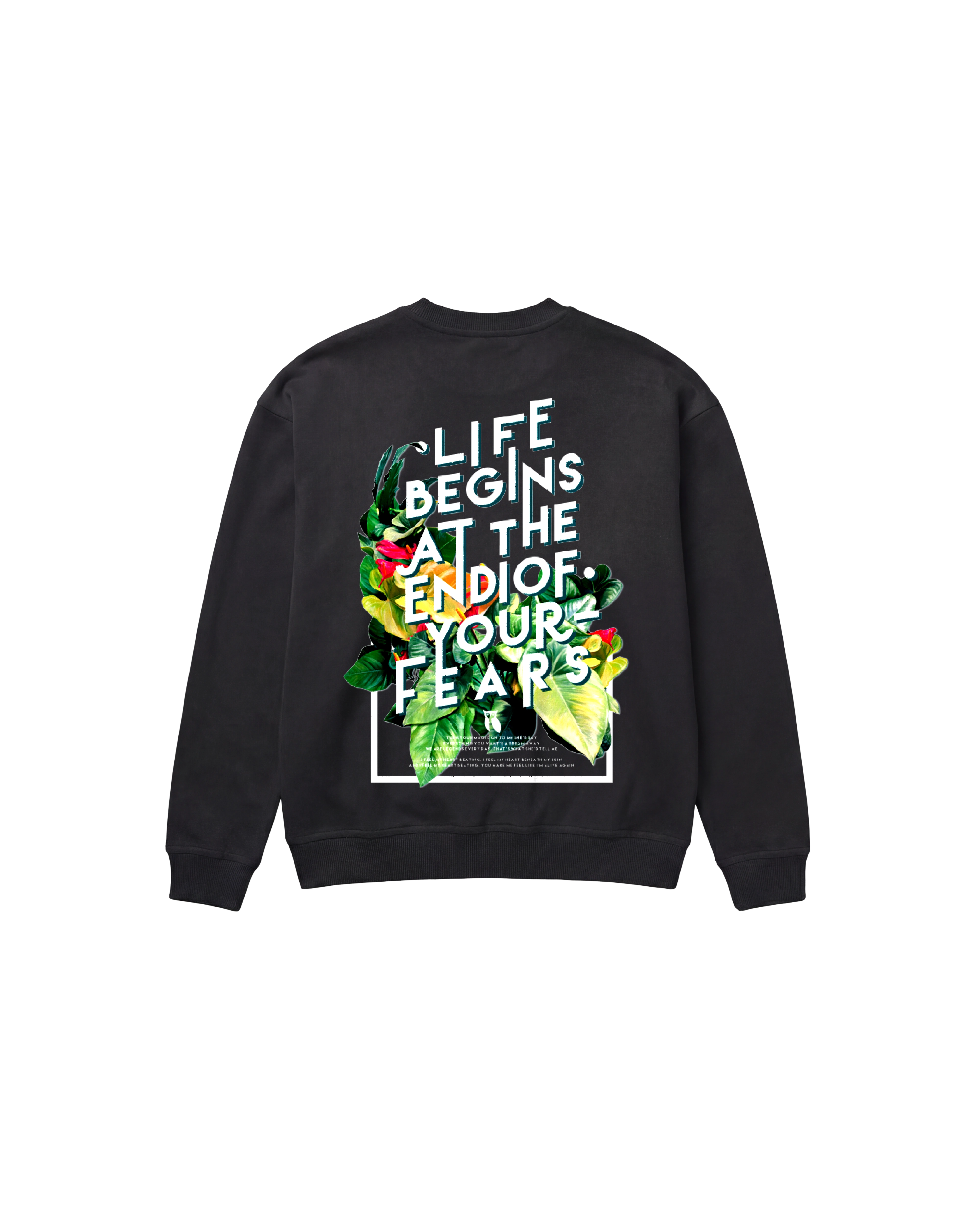 Life Begins Sweatshirt 410 Negro Cubica