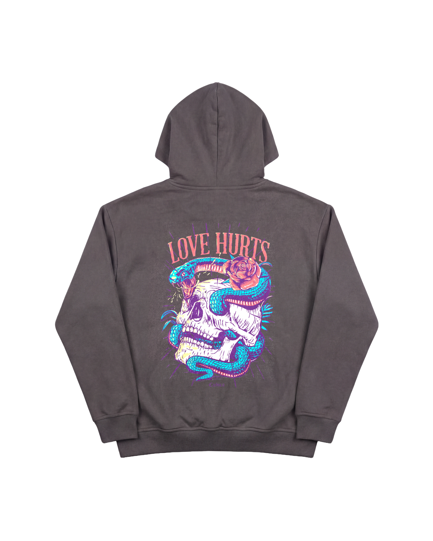 Love Hurts Hoodie 410 Gris Oscuro Cubica