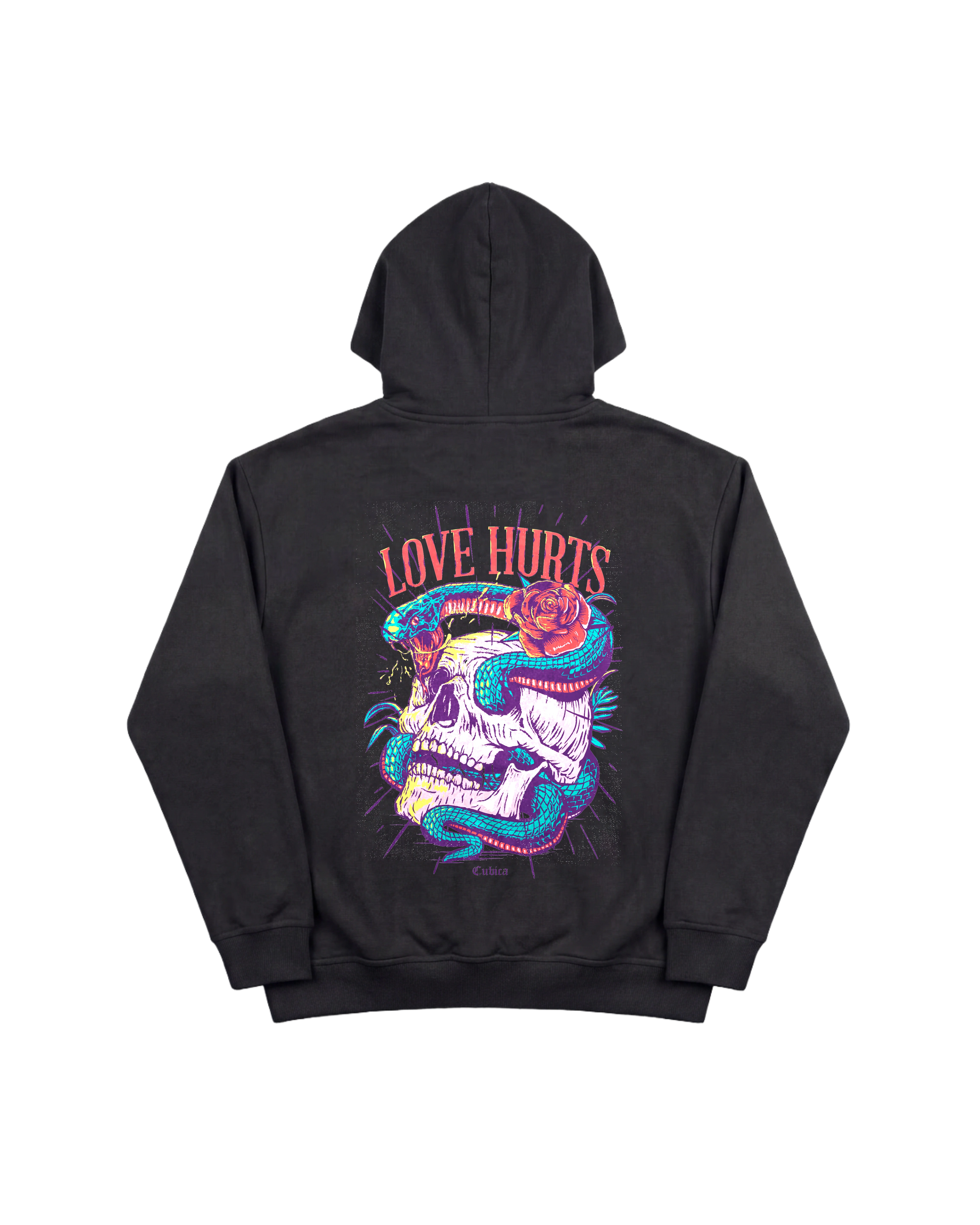 Love Hurts Hoodie 410 Negro Cubica