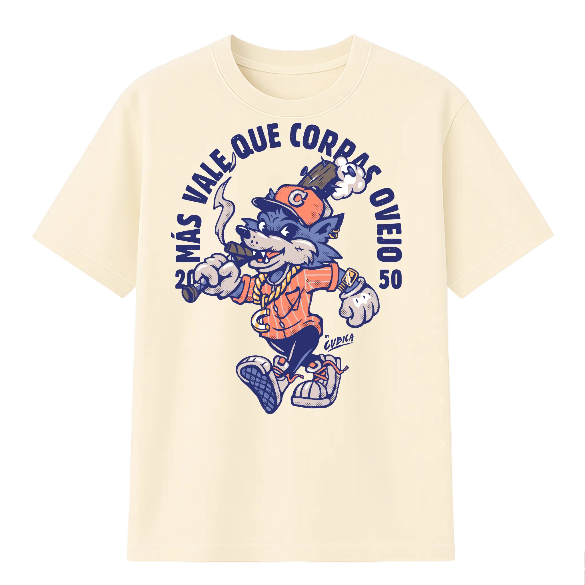 Camiseta Cubica Mas Vale Que Corras Ovejo F