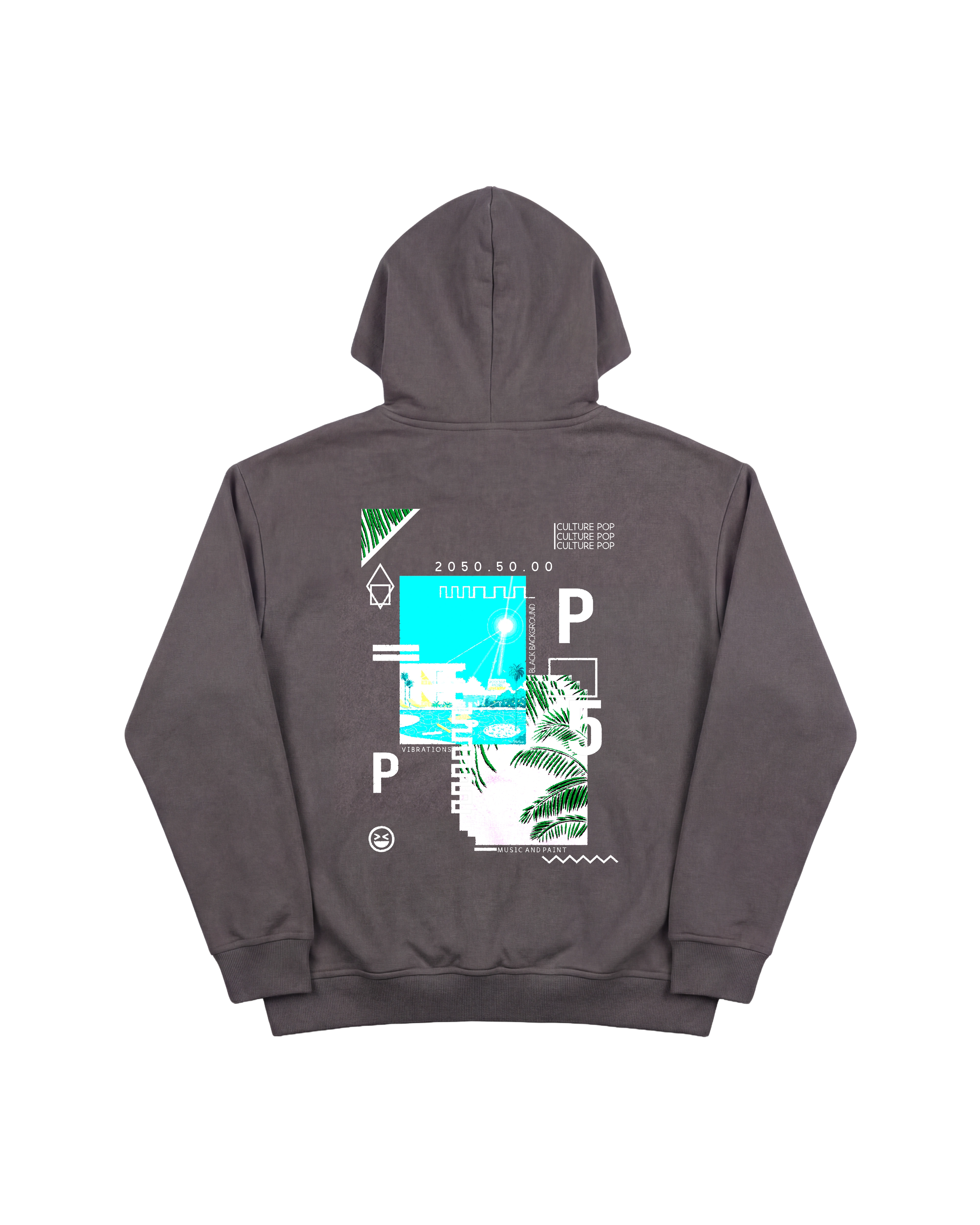 Music Paint Hoodie 410 Gris Oscuro Cubica