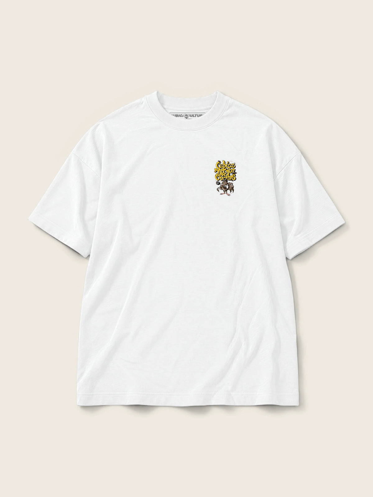 Not For Chickens · Camiseta Semi Oversize 250g Blanco — Imagen del producto 6