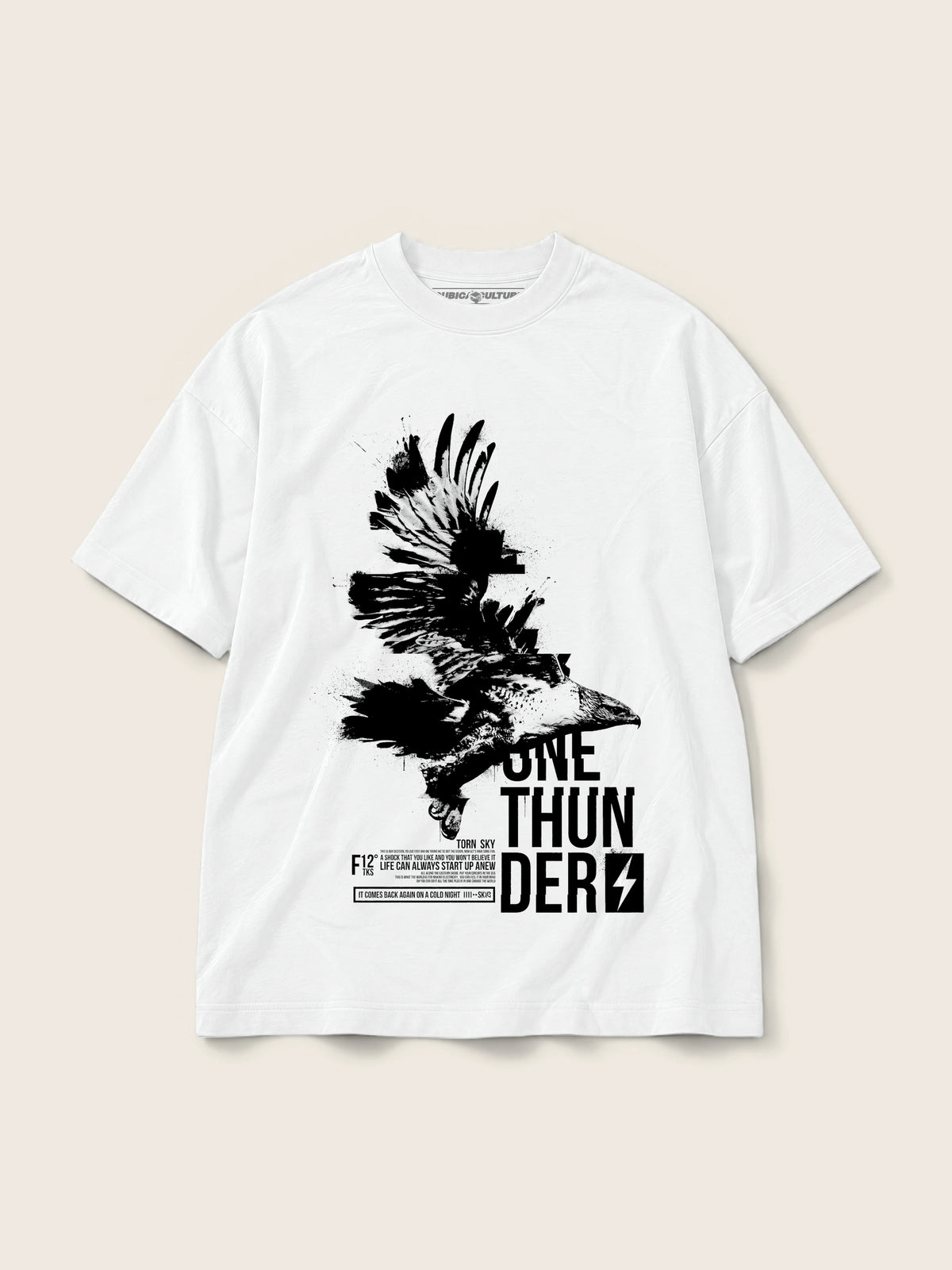 One Thunder · Camiseta Semi Oversize 250g Blanco — Imagen del producto 1