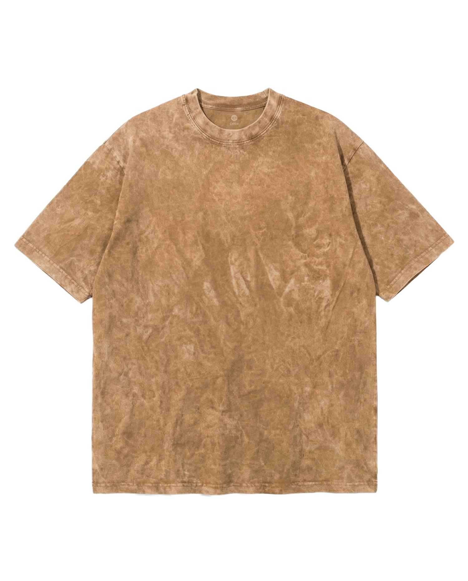 Camiseta Acid Wash Cubica Beige