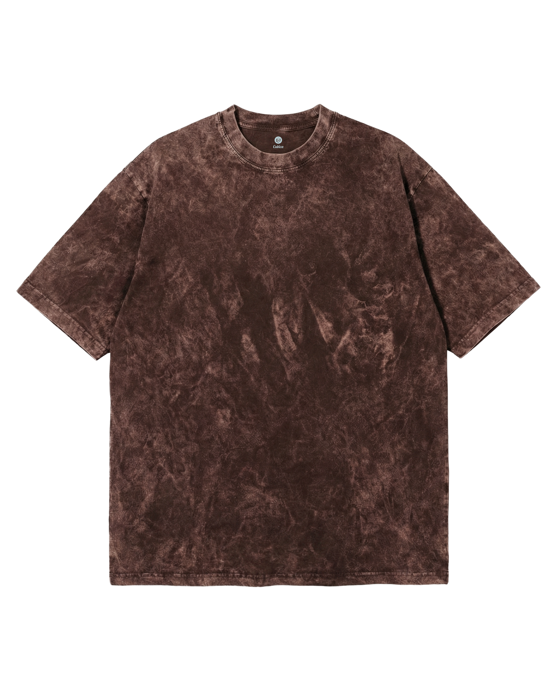 Camiseta Acid Wash Cubica Café