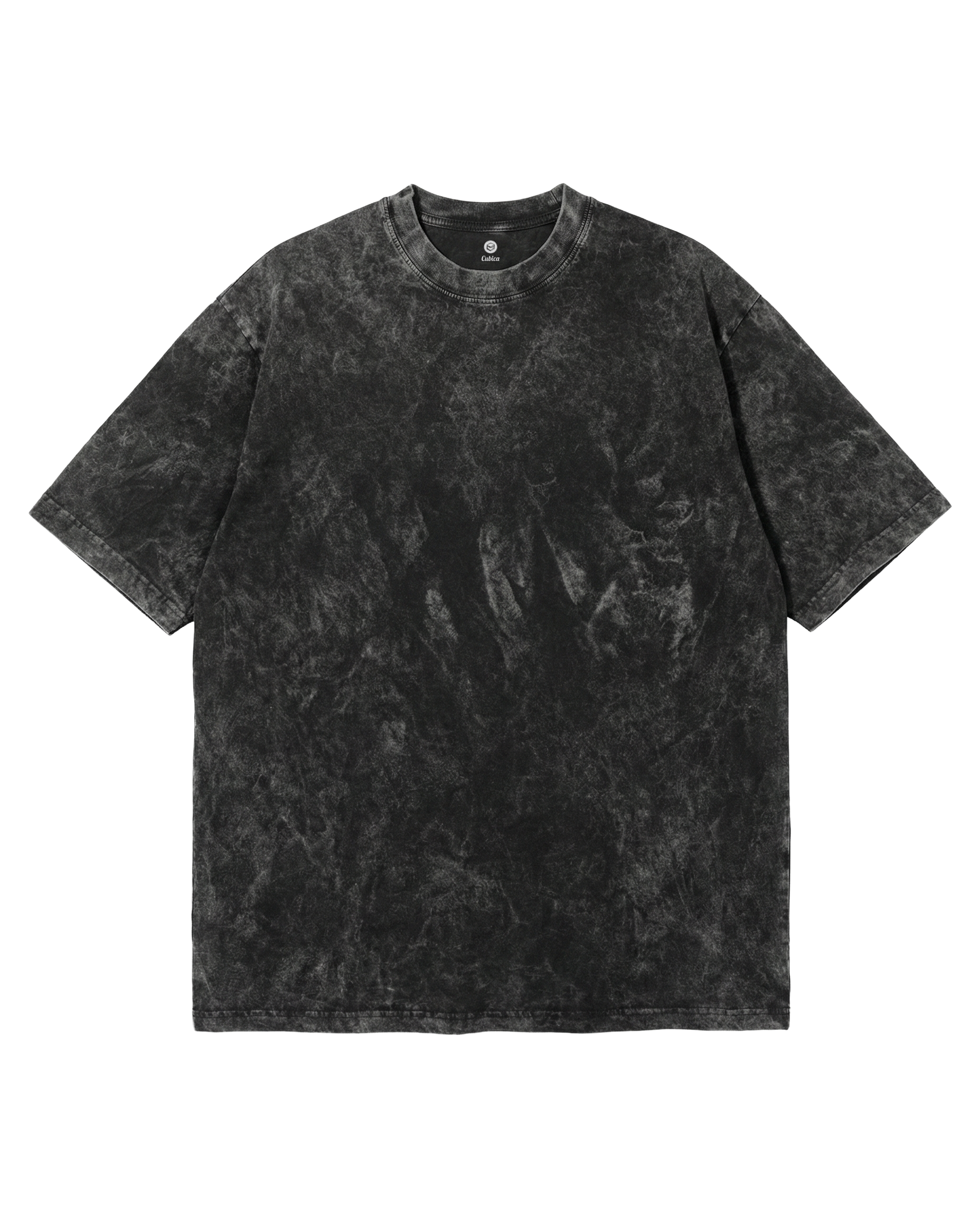 Camiseta Acid Wash Cubica Negro