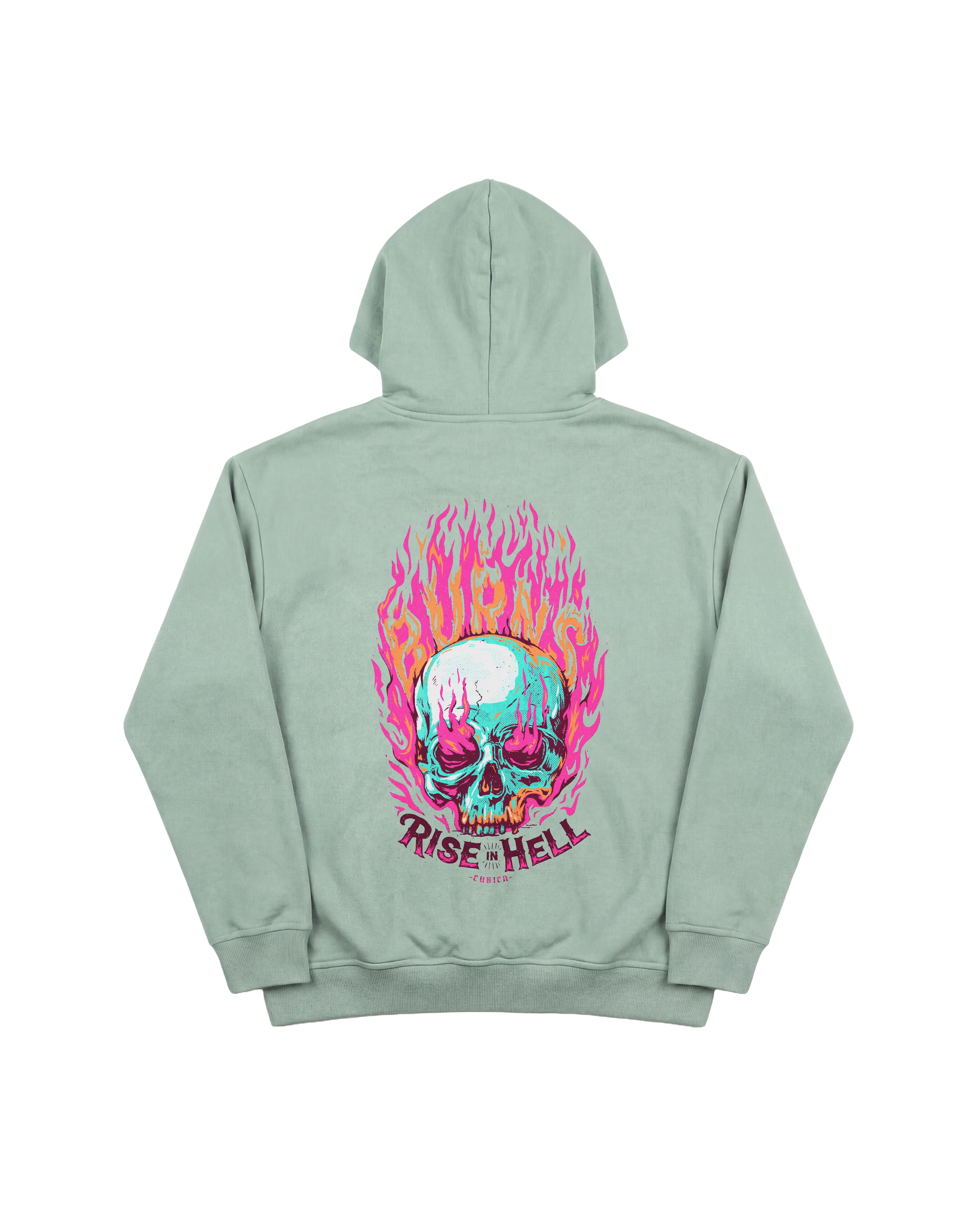 Rise Hell Hoodie 410 Verde Menta Cubica