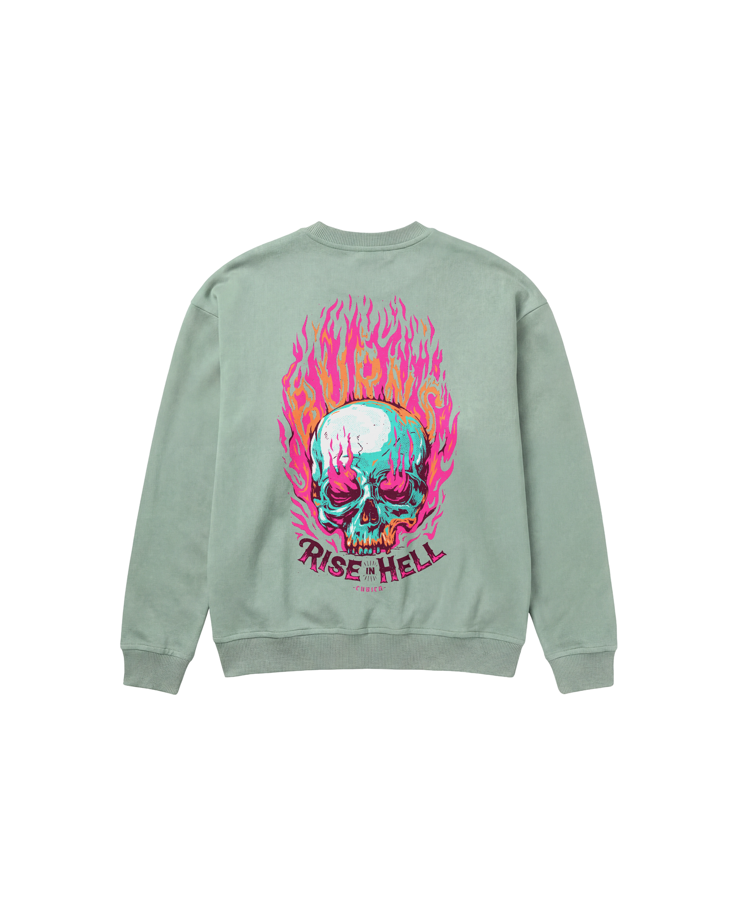 Rise Hell Sweatshirt 410 Verde Menta Cubica