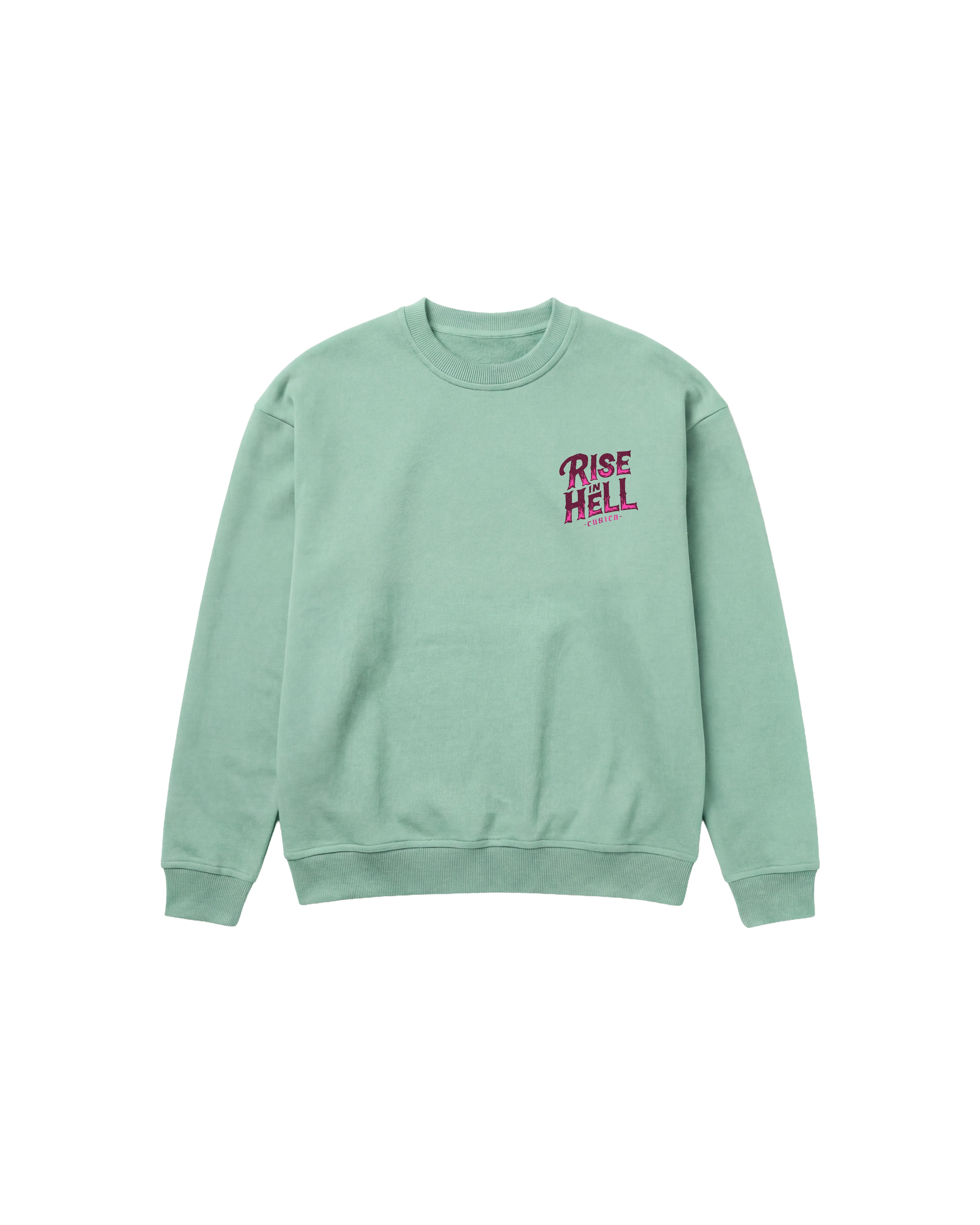 Rise Hell Sweatshirt 410 Verde Menta Cubica