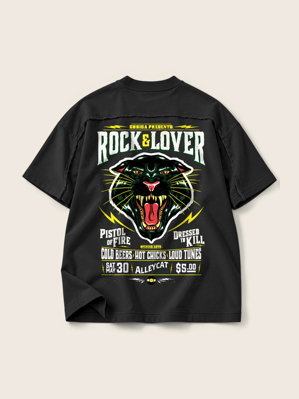 Rock And Lover · Camiseta Semi Oversize con Cortes 410g — Imagen del producto 7