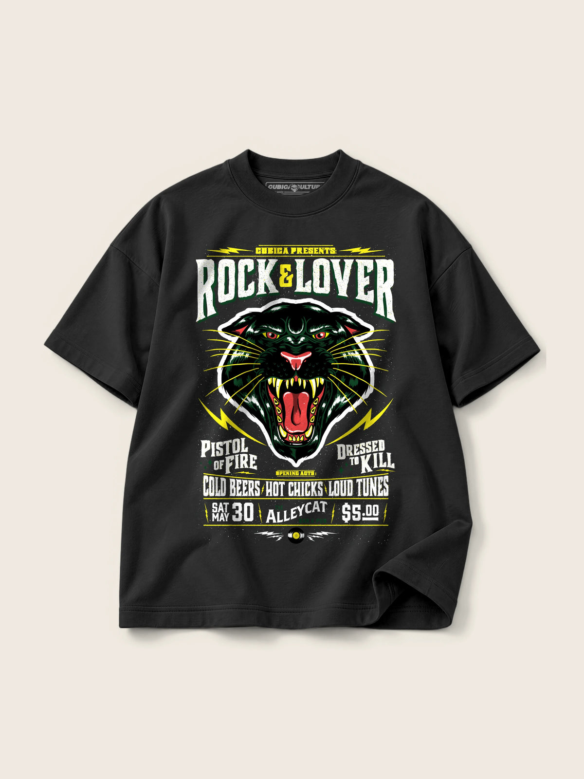 Rock And Lover · Camiseta Semi Oversize con Cortes 410g — Imagen del producto 5