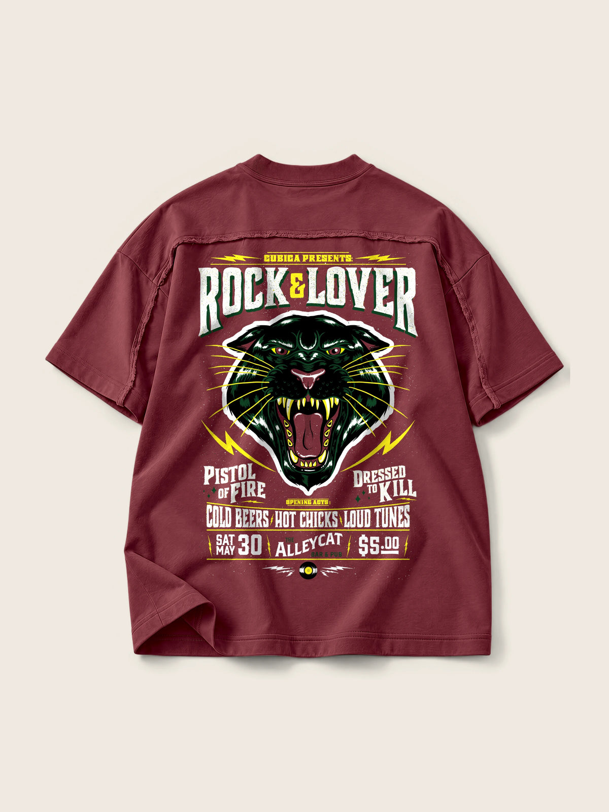 Rock And Lover · Camiseta Semi Oversize con Cortes 410g — Imagen del producto 11