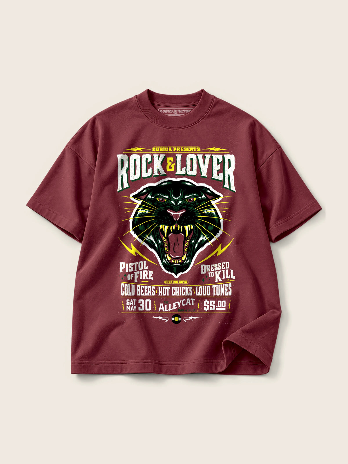 Rock And Lover · Camiseta Semi Oversize con Cortes 410g — Imagen del producto 9