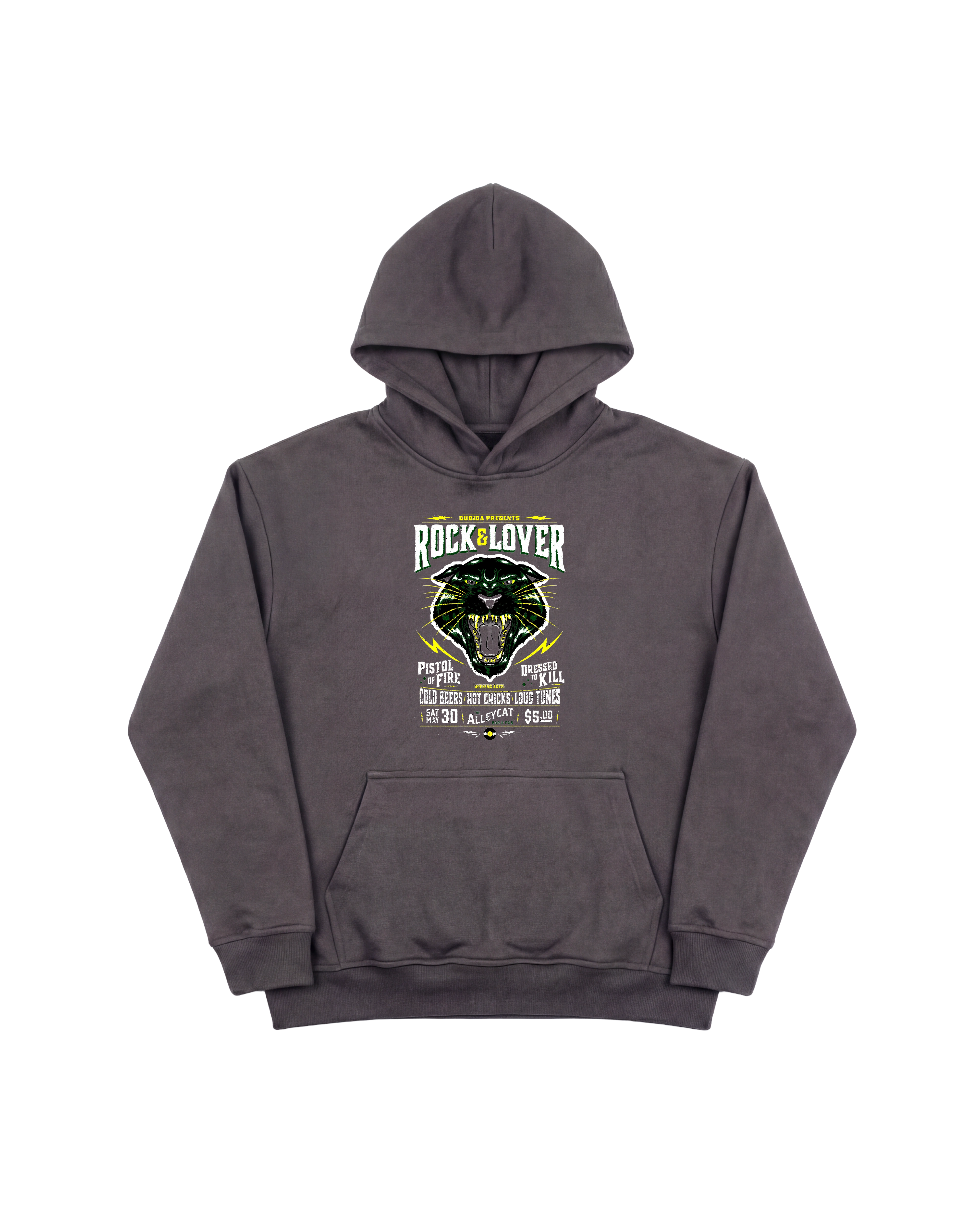 Rock Lover Hoodie 410 Gris Oscuro Cubica