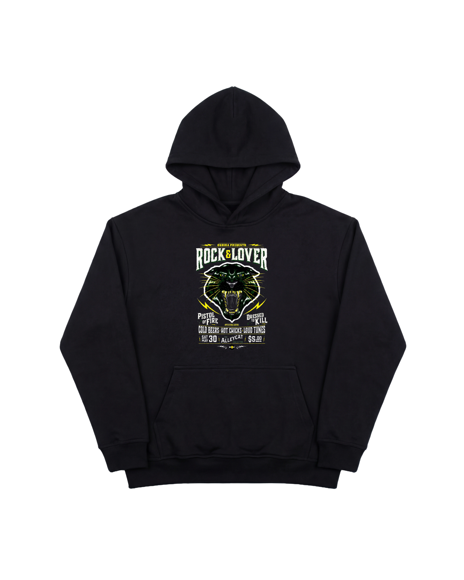 Rock Lover Hoodie 410 Negro Cubica
