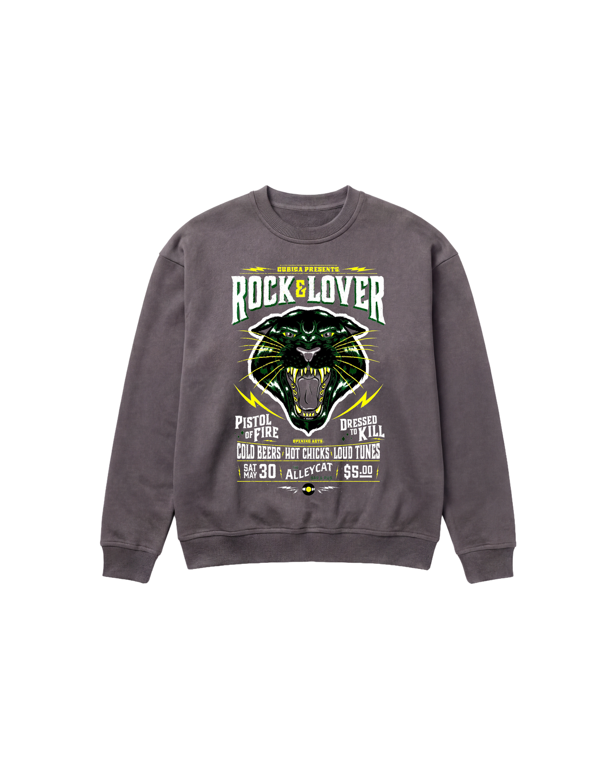 Rock Lover Sweatshirt 410 Gris Oscuro Cubica