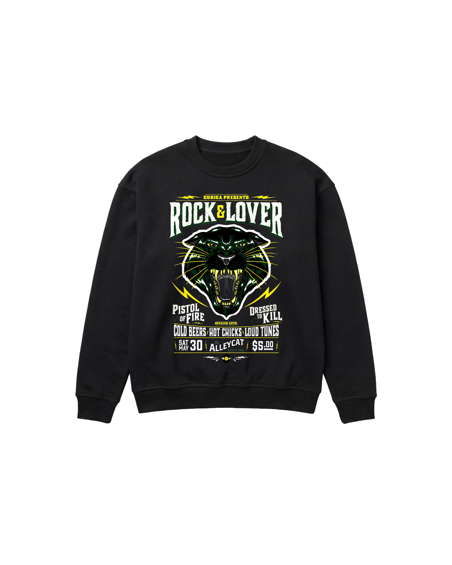 Rock Lover Sweatshirt 410 Negro Cubica