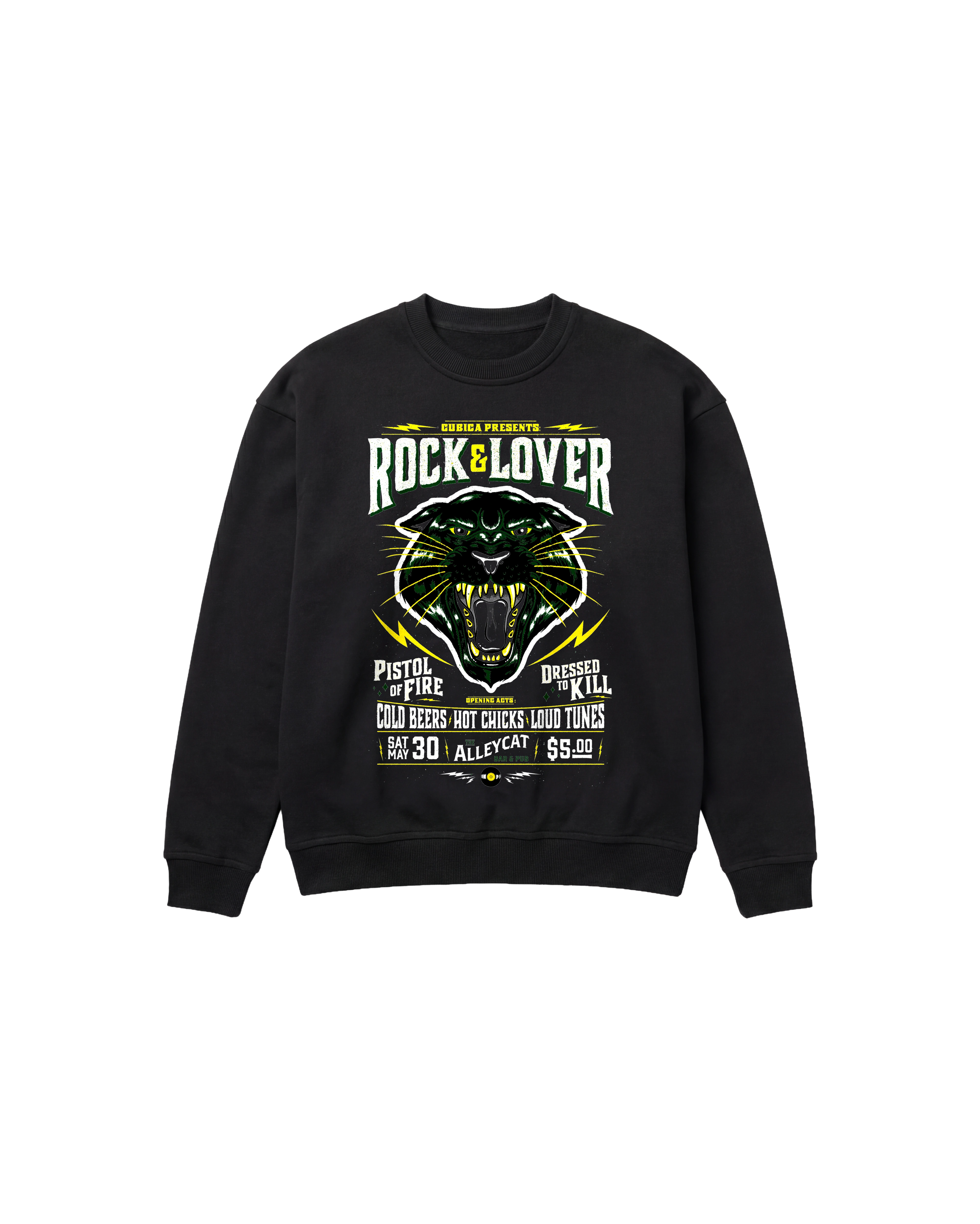 Rock Lover Sweatshirt 410 Negro Cubica
