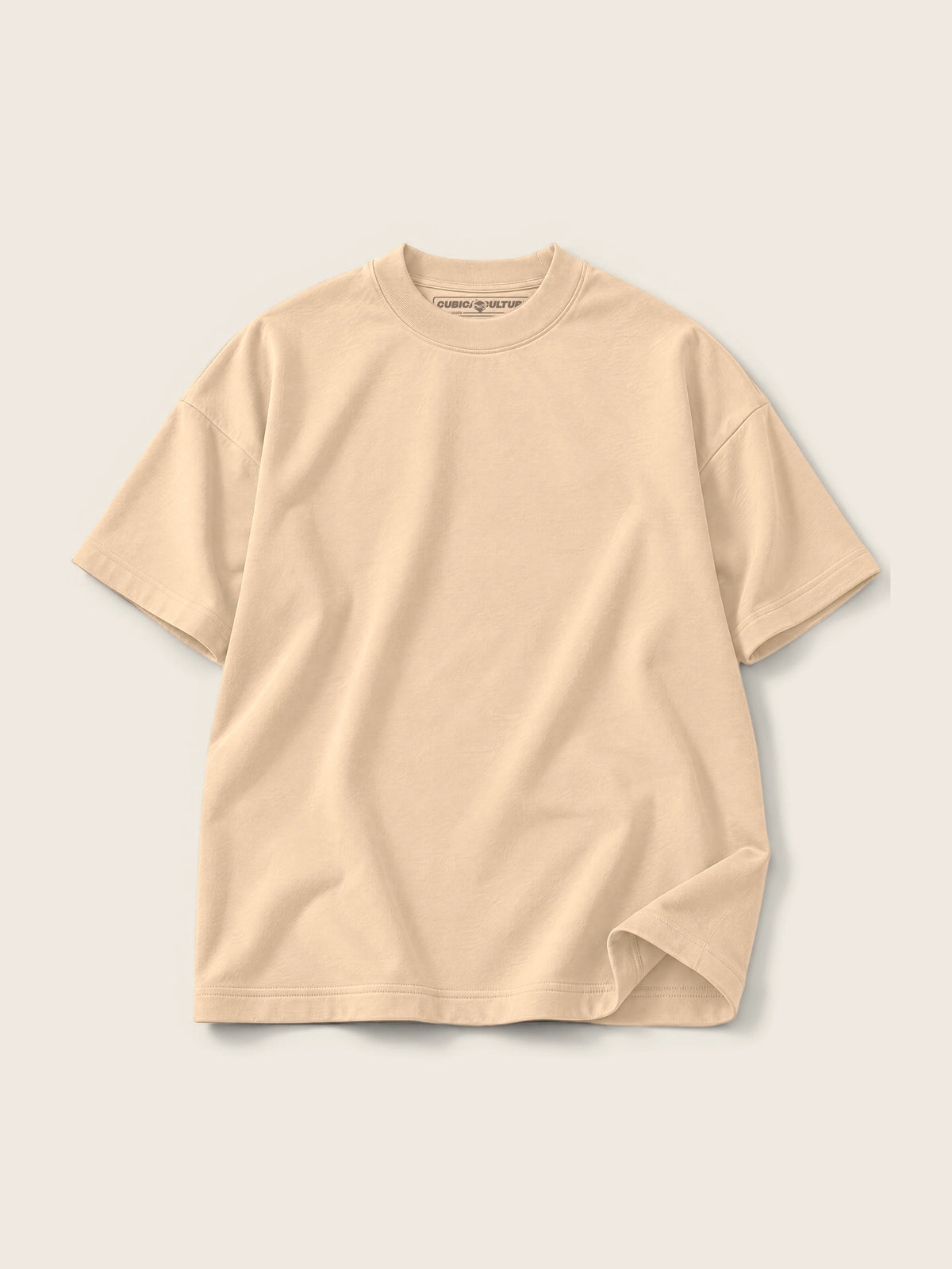 Camiseta Semi Oversize con Cortes 410 g Arena — Imagen del producto 1