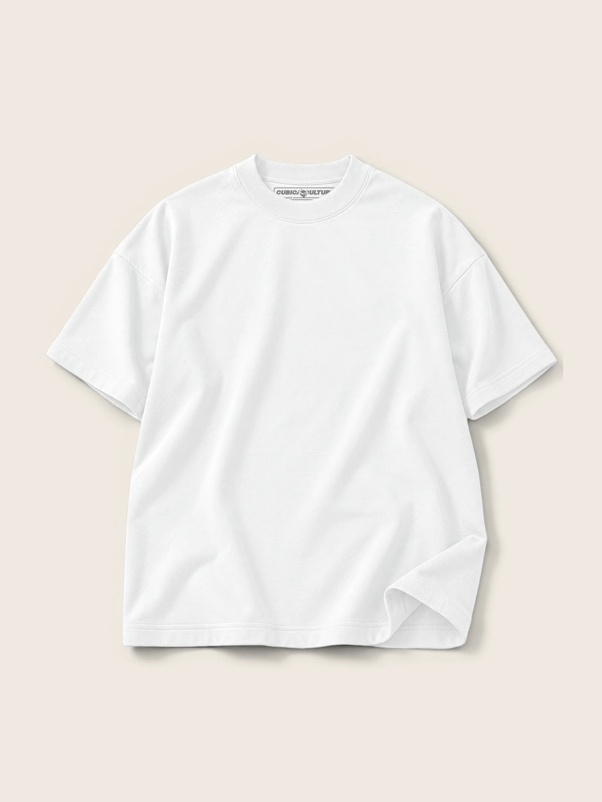 Camiseta Semi Oversize con Cortes 410 g Blanco — Imagen del producto 1