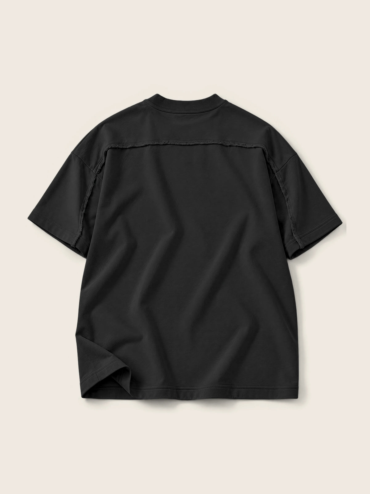 Camiseta Semi Oversize con Cortes 410 g Negro — Imagen del producto 2