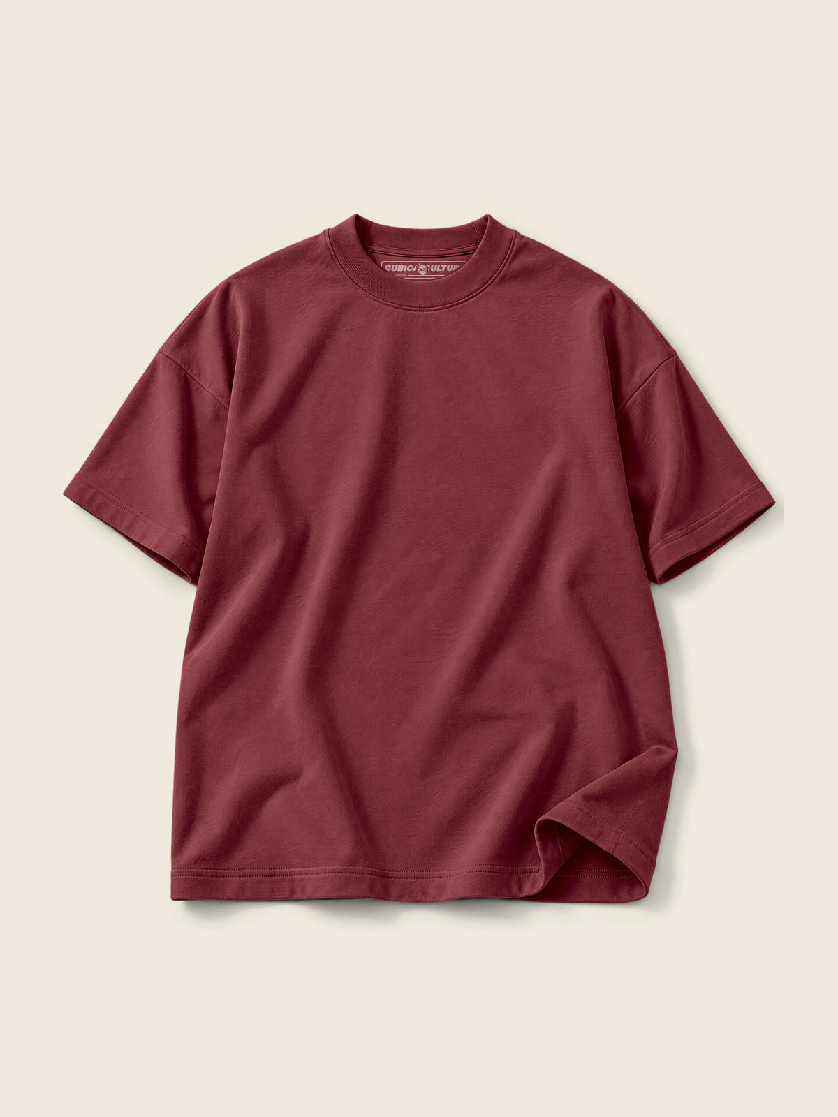 Camiseta Semi Oversize con Cortes 410 g Vino — Imagen del producto 1