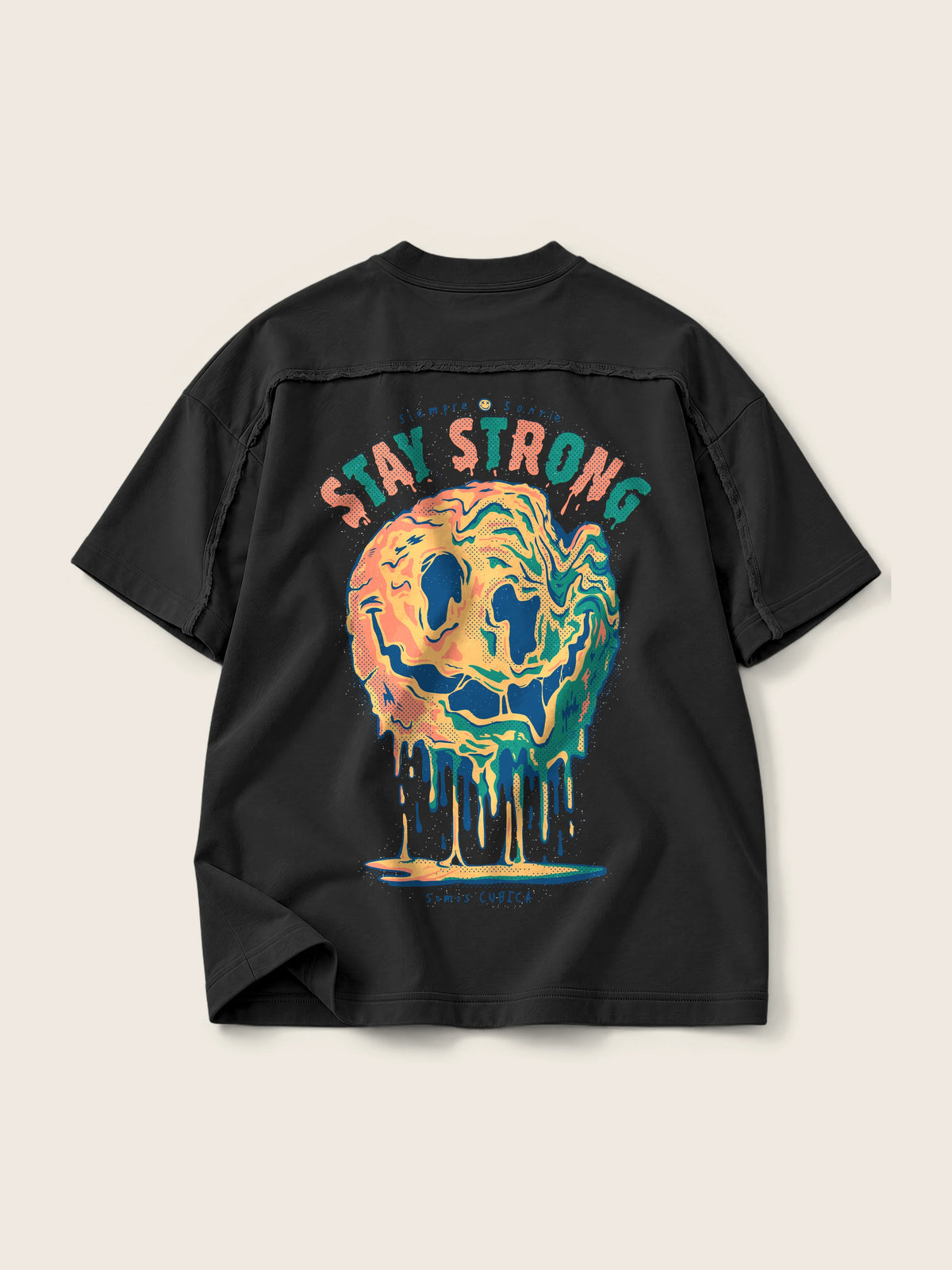 Siempre Sonríe · Camiseta Semi Oversize con Cortes 410g — Imagen del producto 7