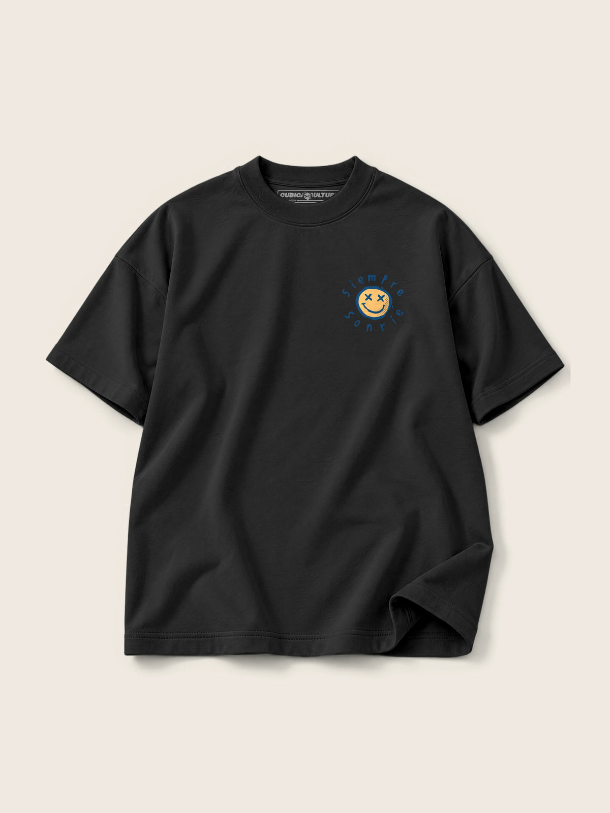 Siempre Sonríe · Camiseta Semi Oversize con Cortes 410g — Imagen del producto 8