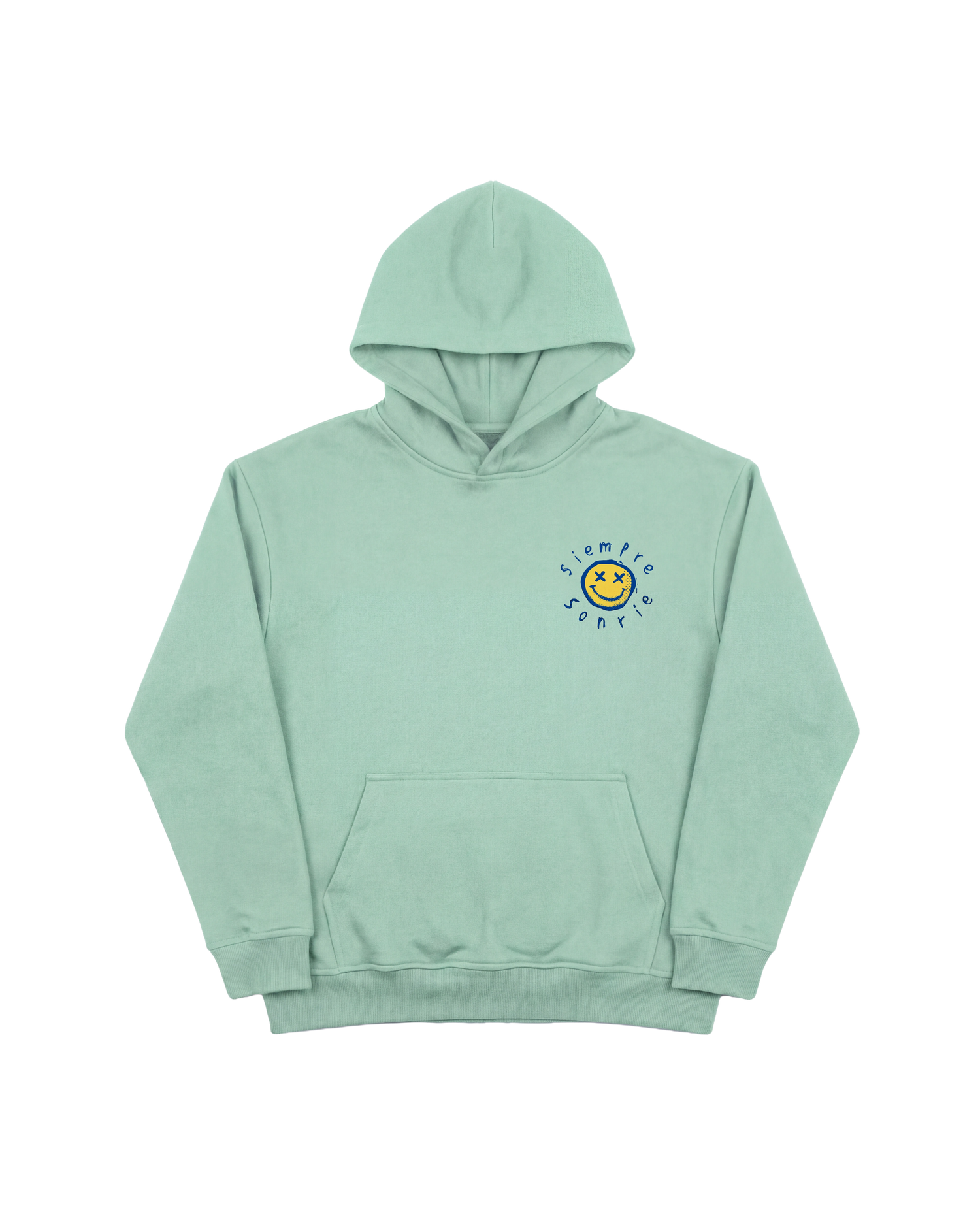 Siempre Sonrie Hoodie 410 Verde Menta Cubica