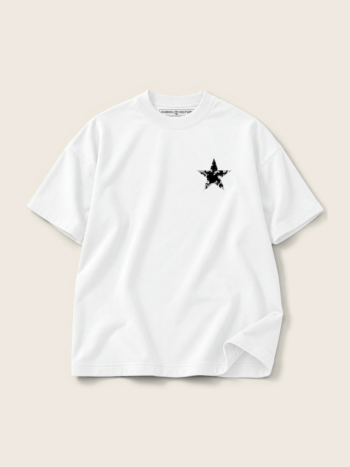 Skull Tiger · Camiseta Semi Oversize con Cortes 410g Blanco — Imagen del producto 4