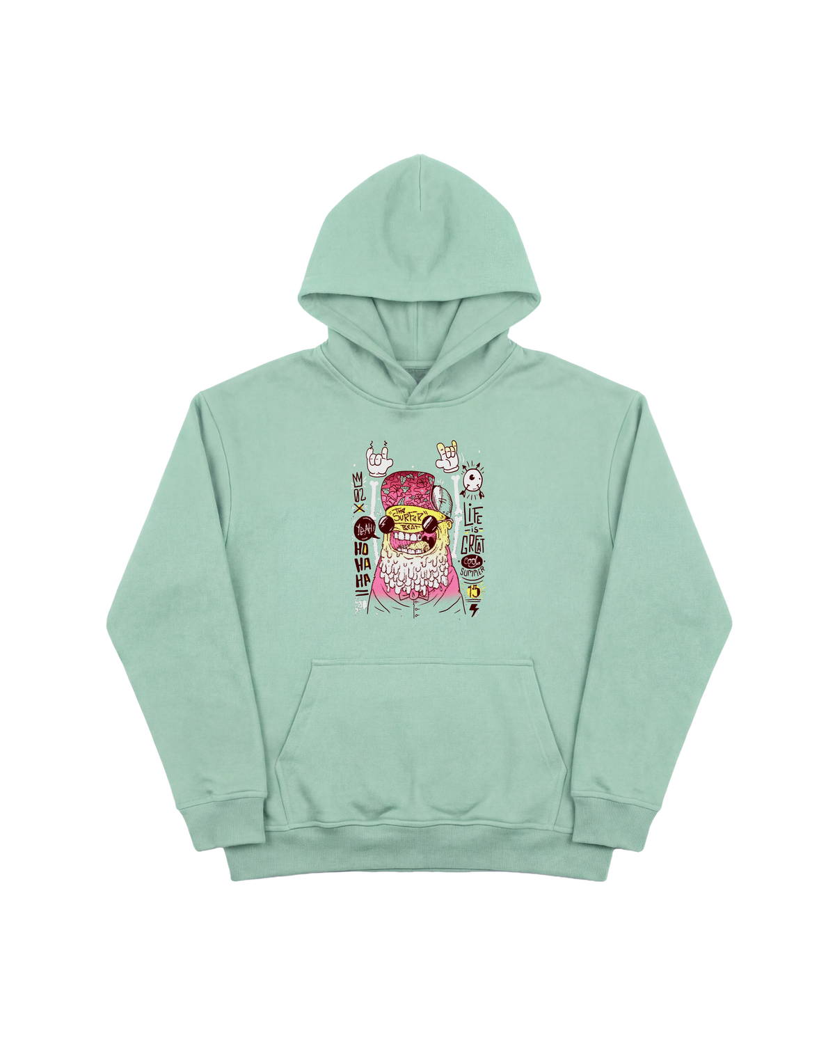 Surfer Beat Hoodie 410 Verde Menta Cubica