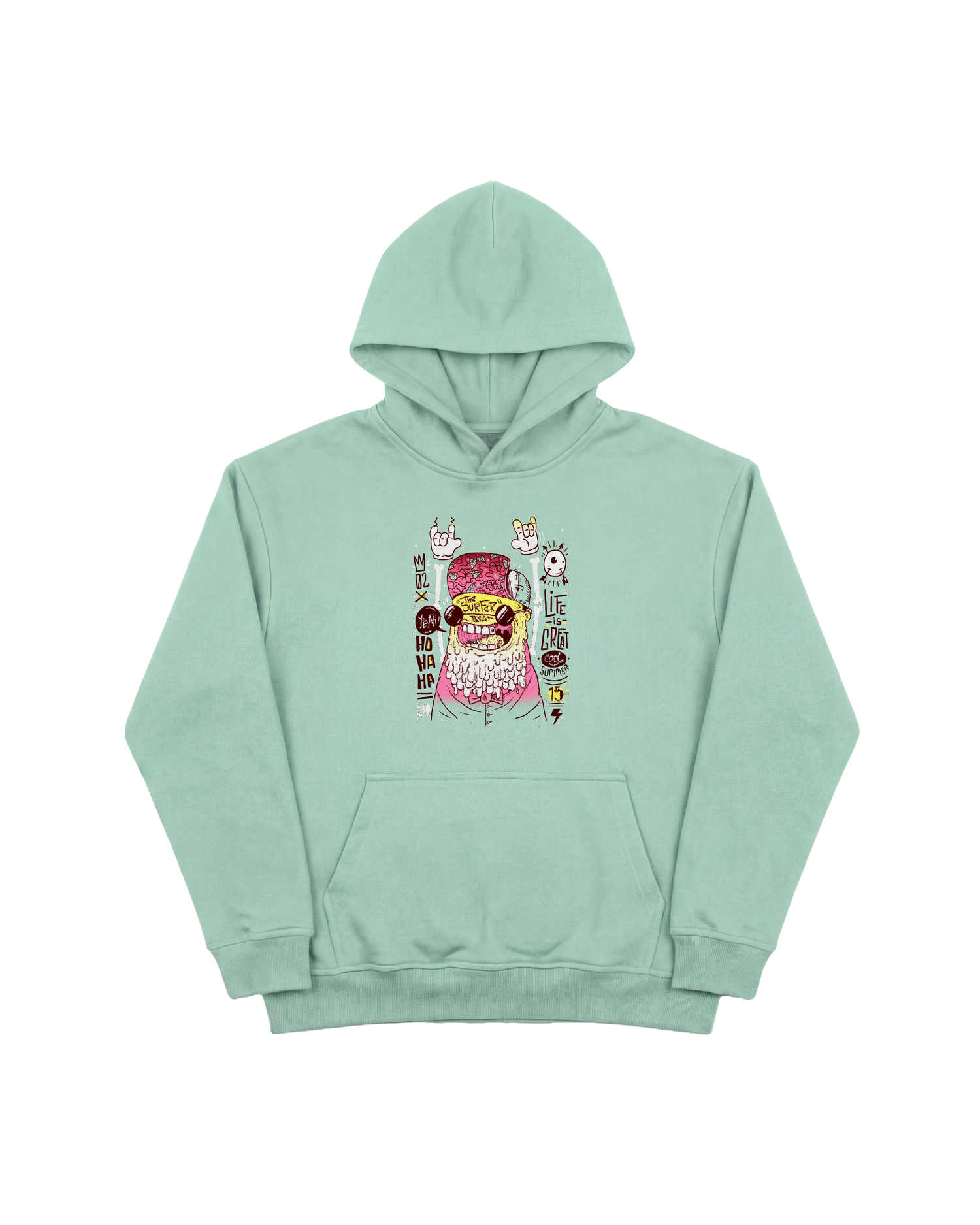 Surfer Beat Hoodie 410 Verde Menta Cubica