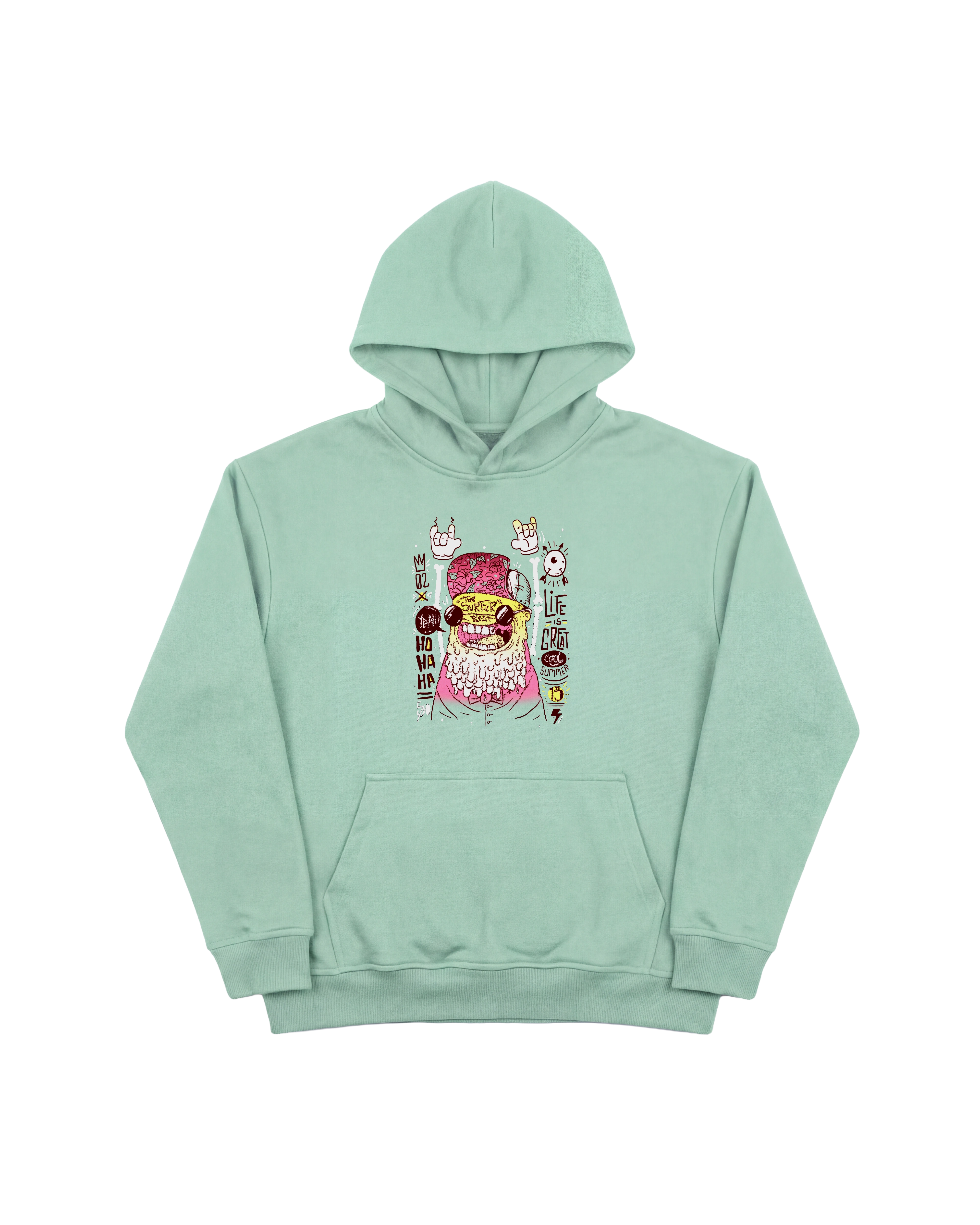 Surfer Beat Hoodie 410 Verde Menta Cubica