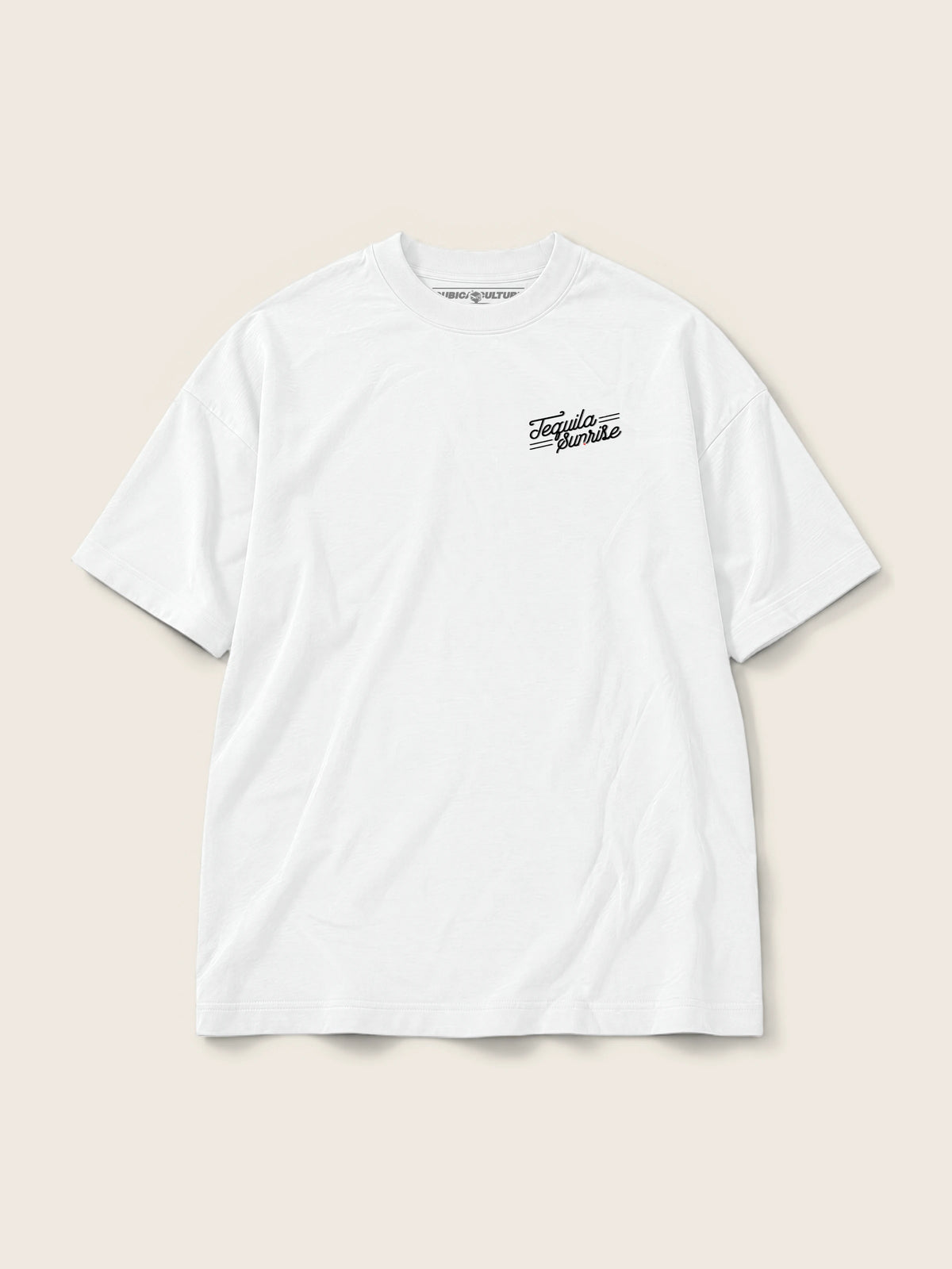 Tequila Sunrise · Camiseta Semi Oversize 250g Blanco — Imagen del producto 4