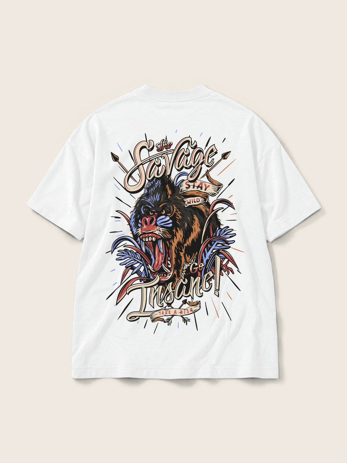 The Savage · Camiseta Semi Oversize 250g Blanco — Imagen del producto 3