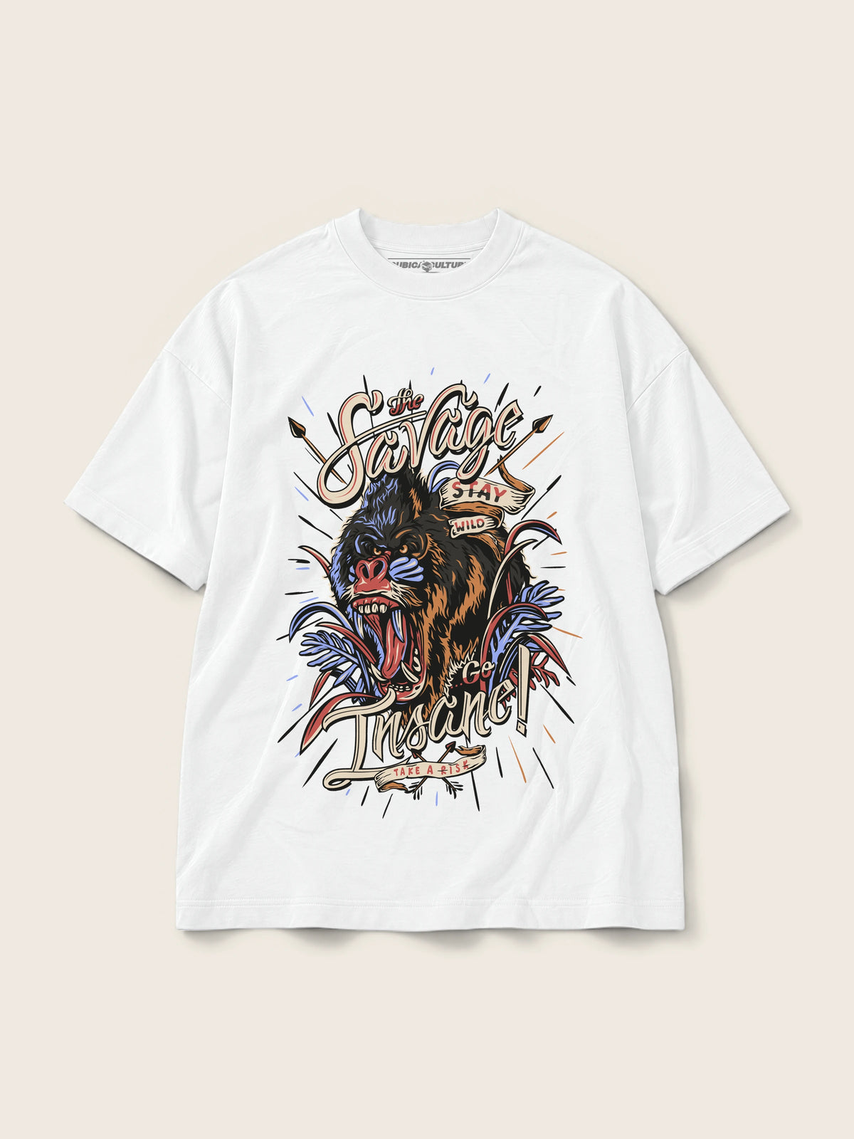 The Savage · Camiseta Semi Oversize 250g Blanco — Imagen del producto 1