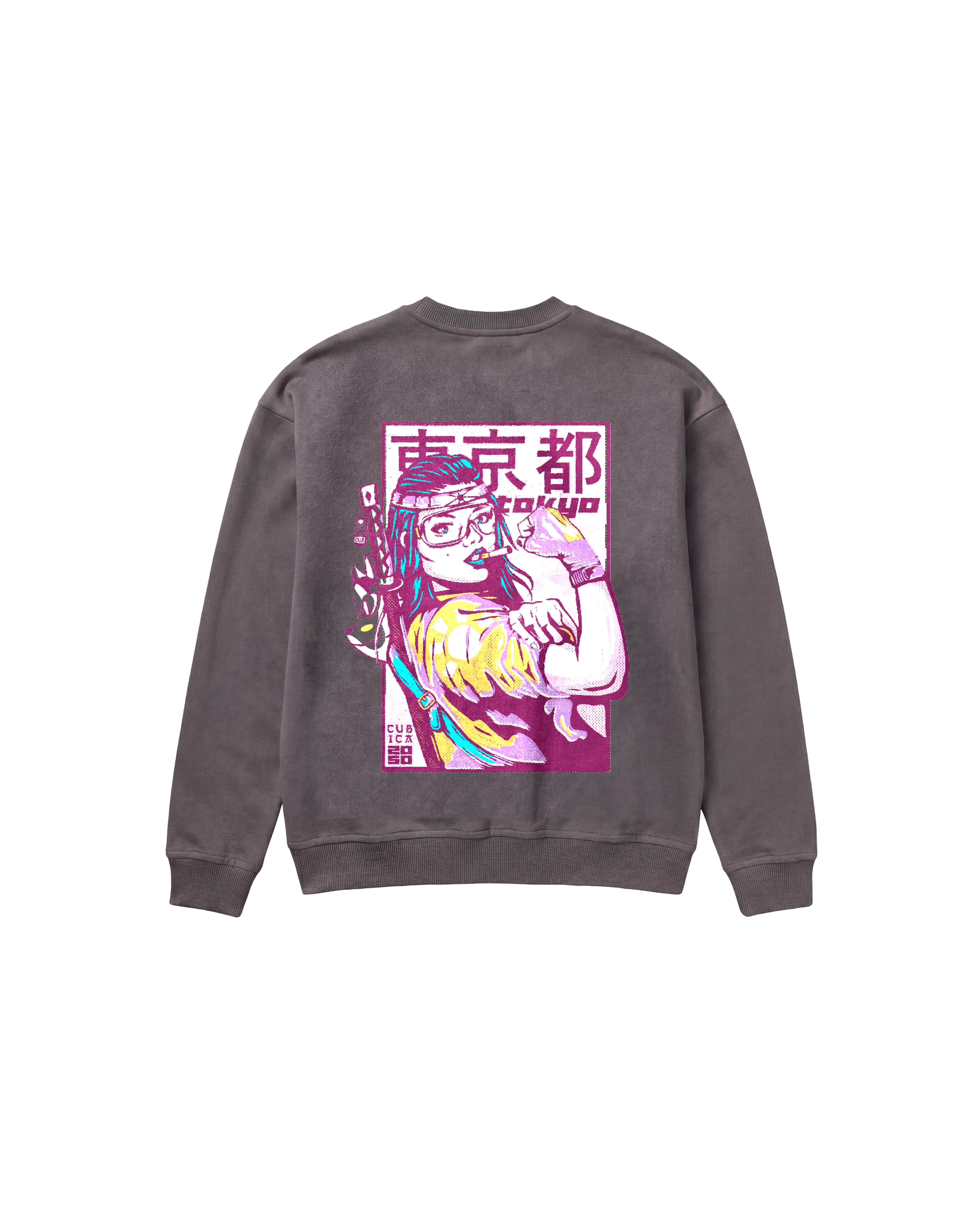 Tokyo 2050 Sweatshirt 410 Gris Oscuro Cubica