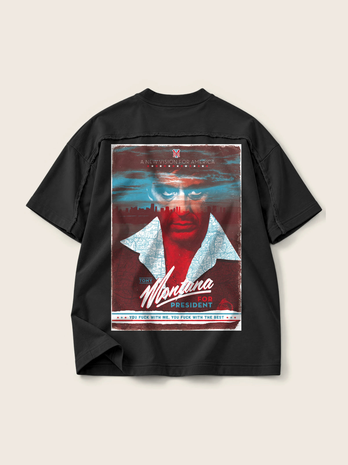 Tony Montana · Camiseta Semi Oversize con Cortes 410g — Imagen del producto 7