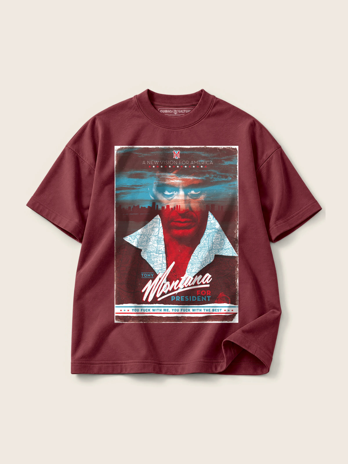 Tony Montana · Camiseta Semi Oversize con Cortes 410g — Imagen del producto 9